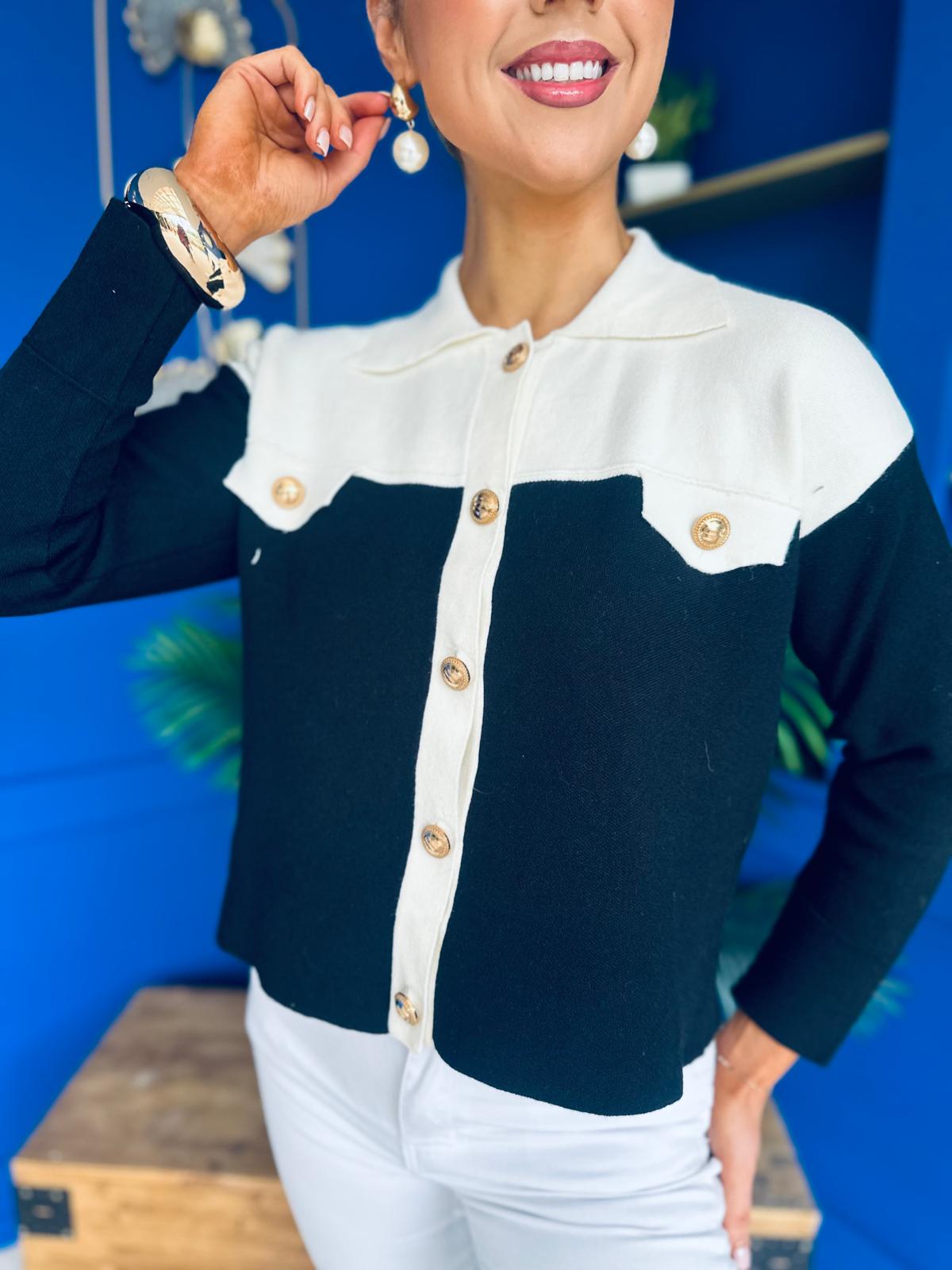 Michelle Detailed Cardi Black