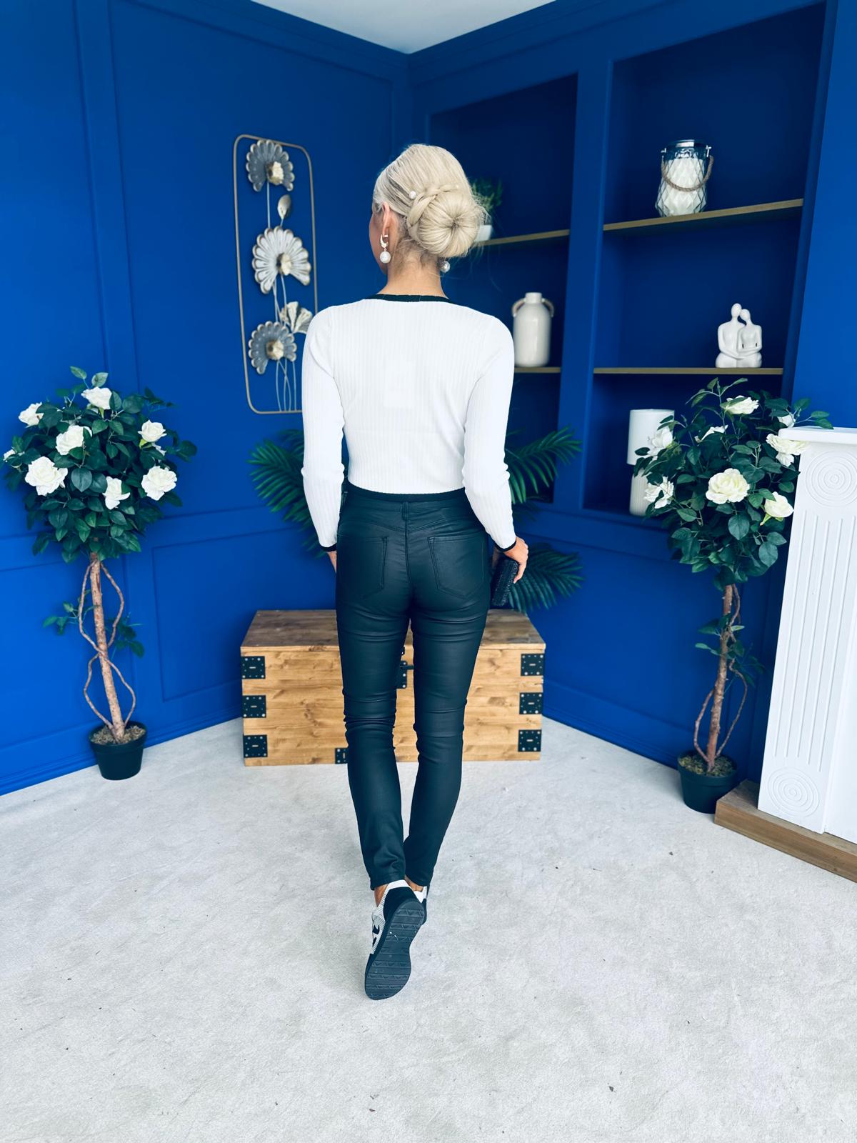 George Detailed Crop Top White