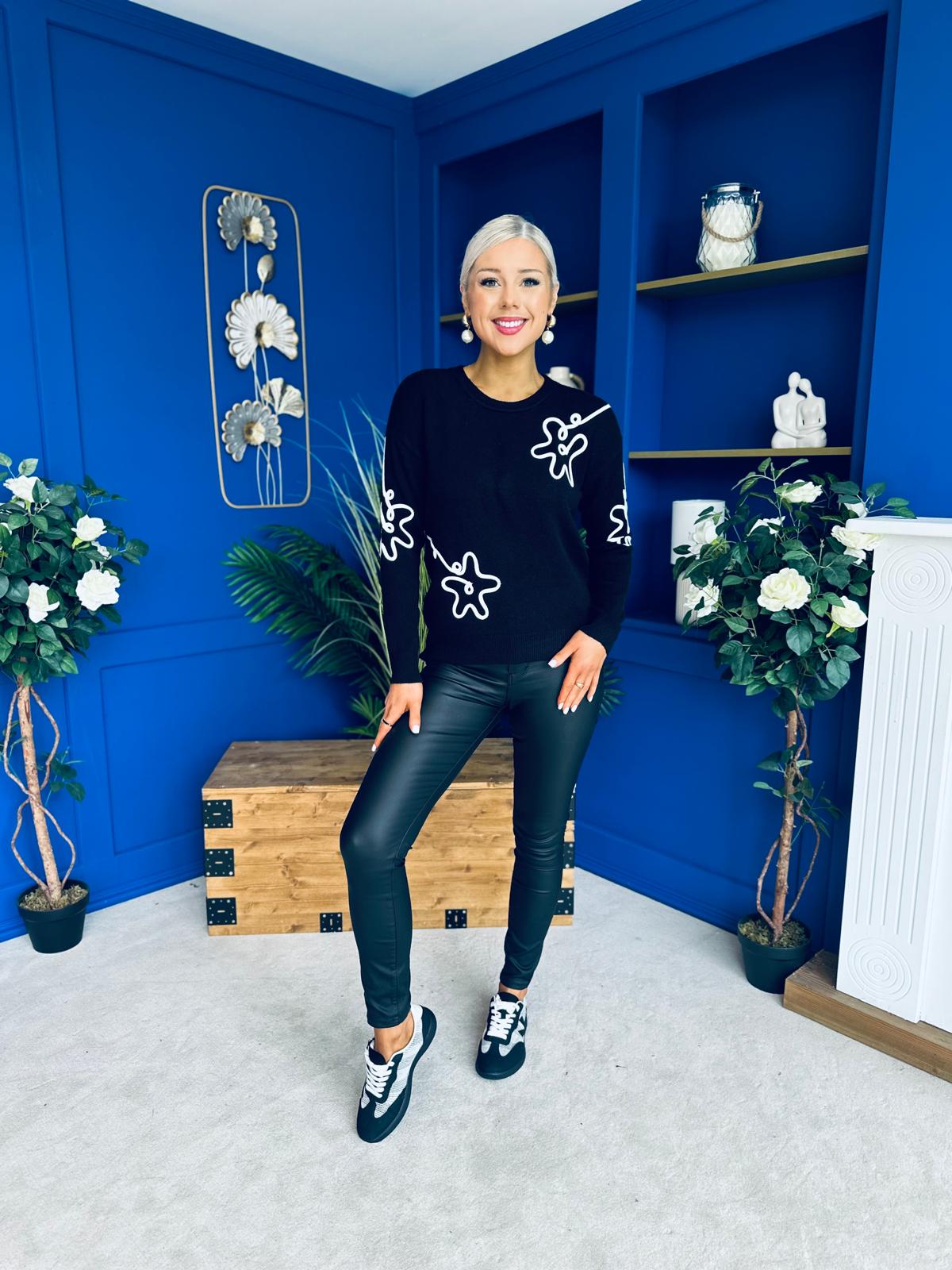 Sam Detailed Knit Jumper Black