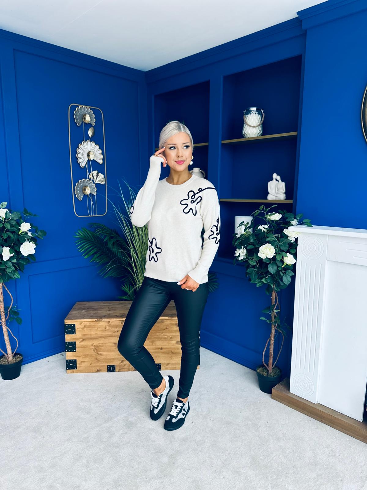 Sam Detailed Knit Jumper Cream