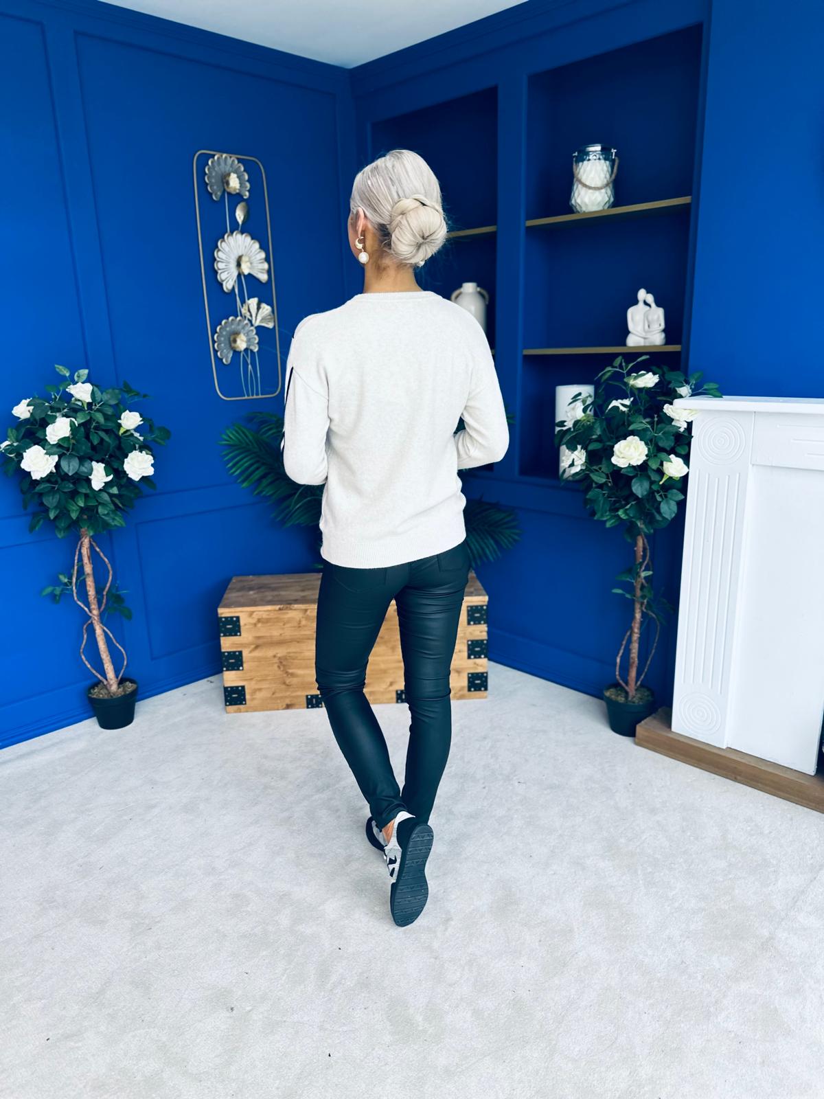 Sam Detailed Knit Jumper Cream