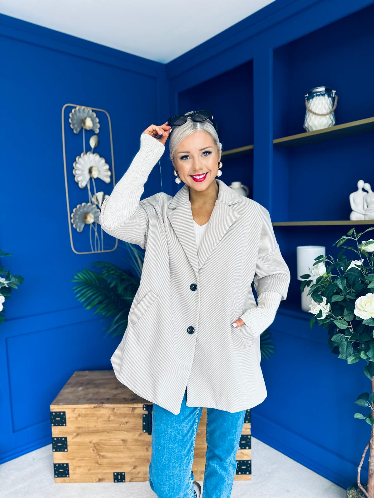Collette Detailed Coat Beige