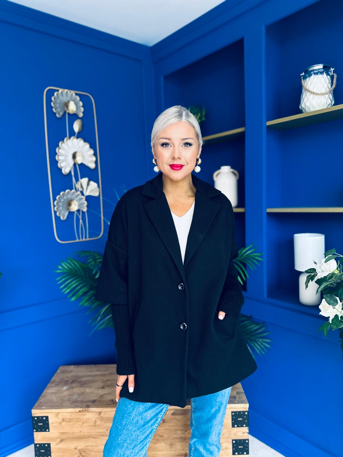 Collette Detailed Coat Black