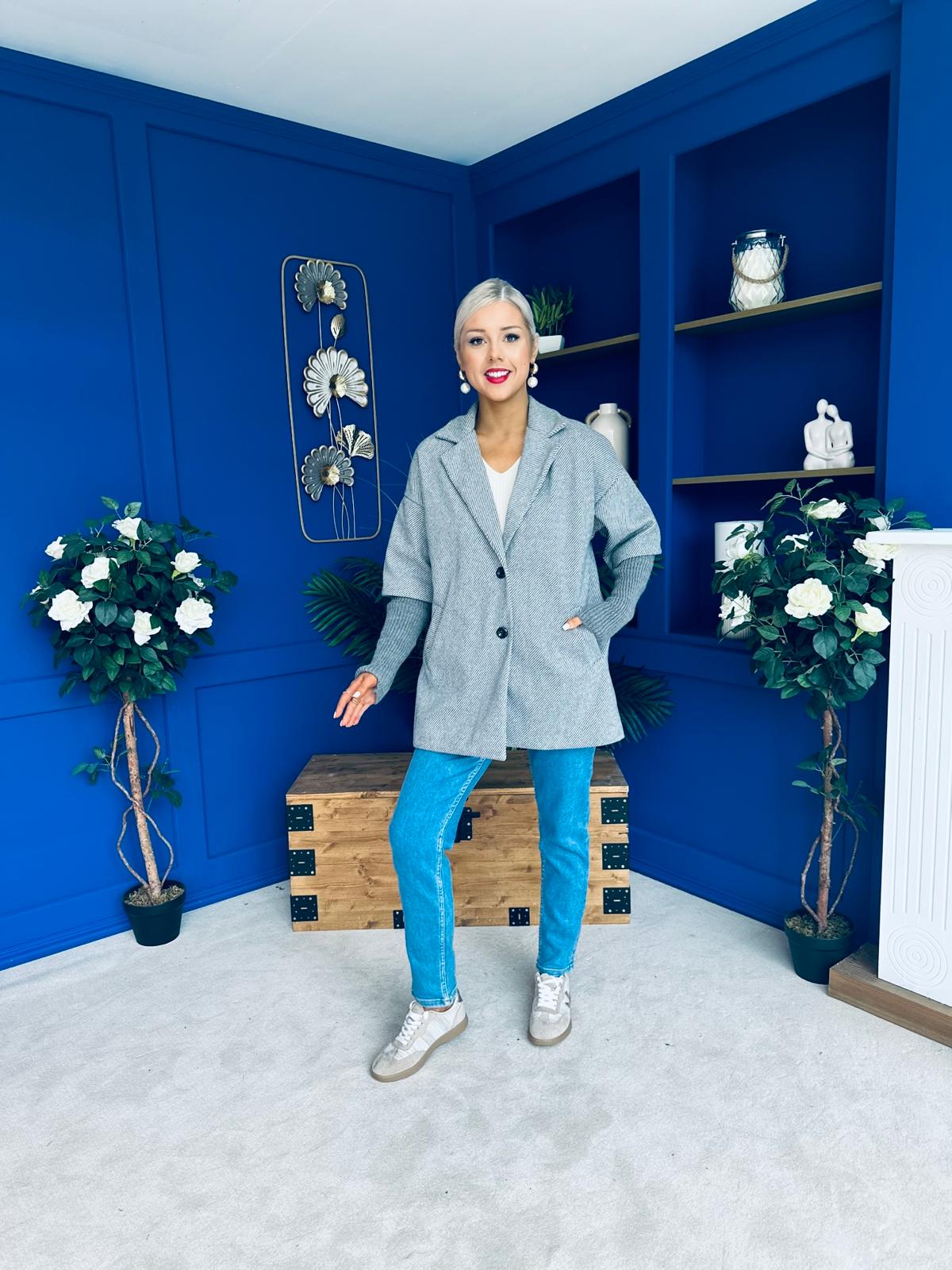 Collette Detailed Coat Grey