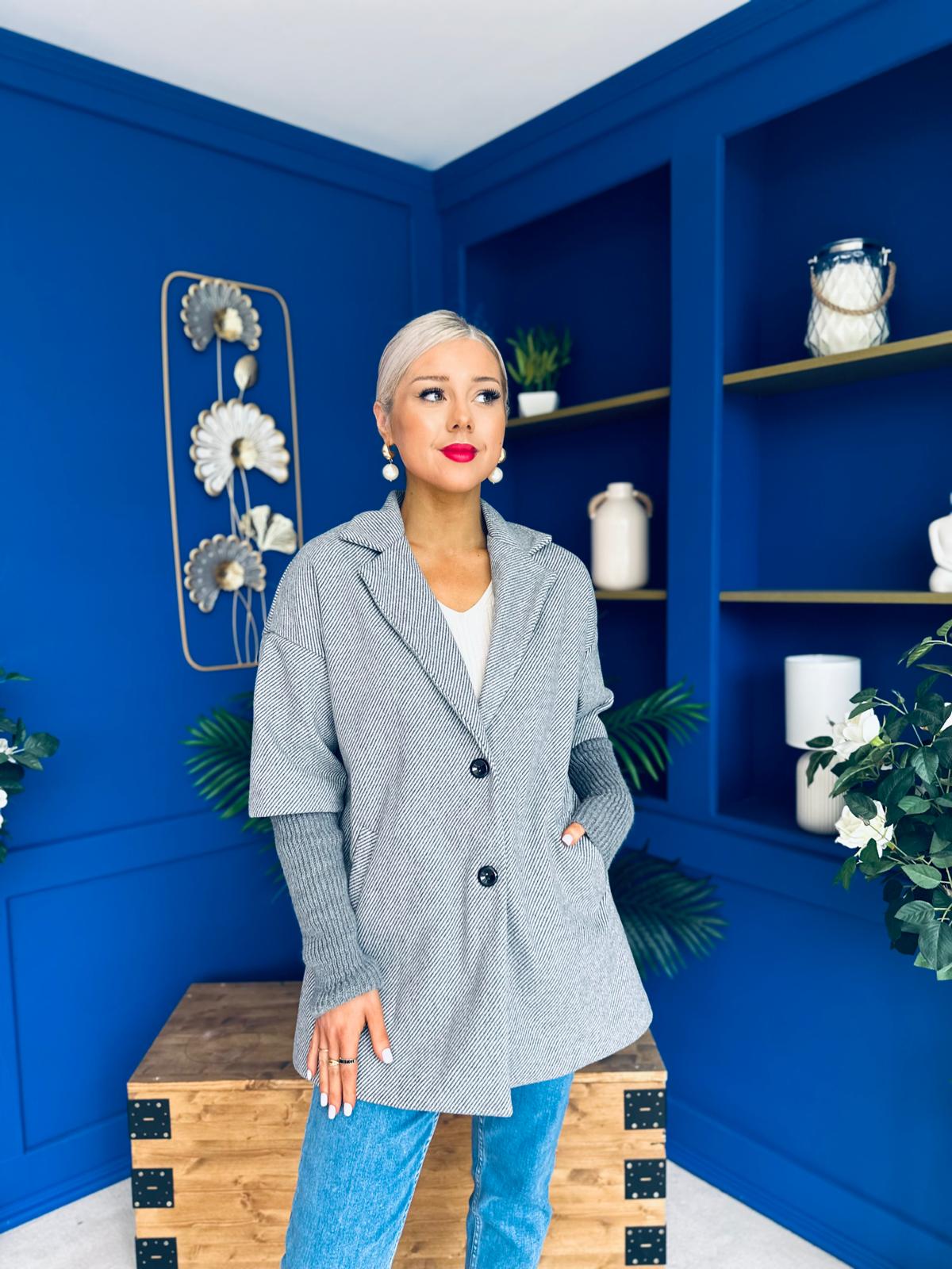 Collette Detailed Coat Grey