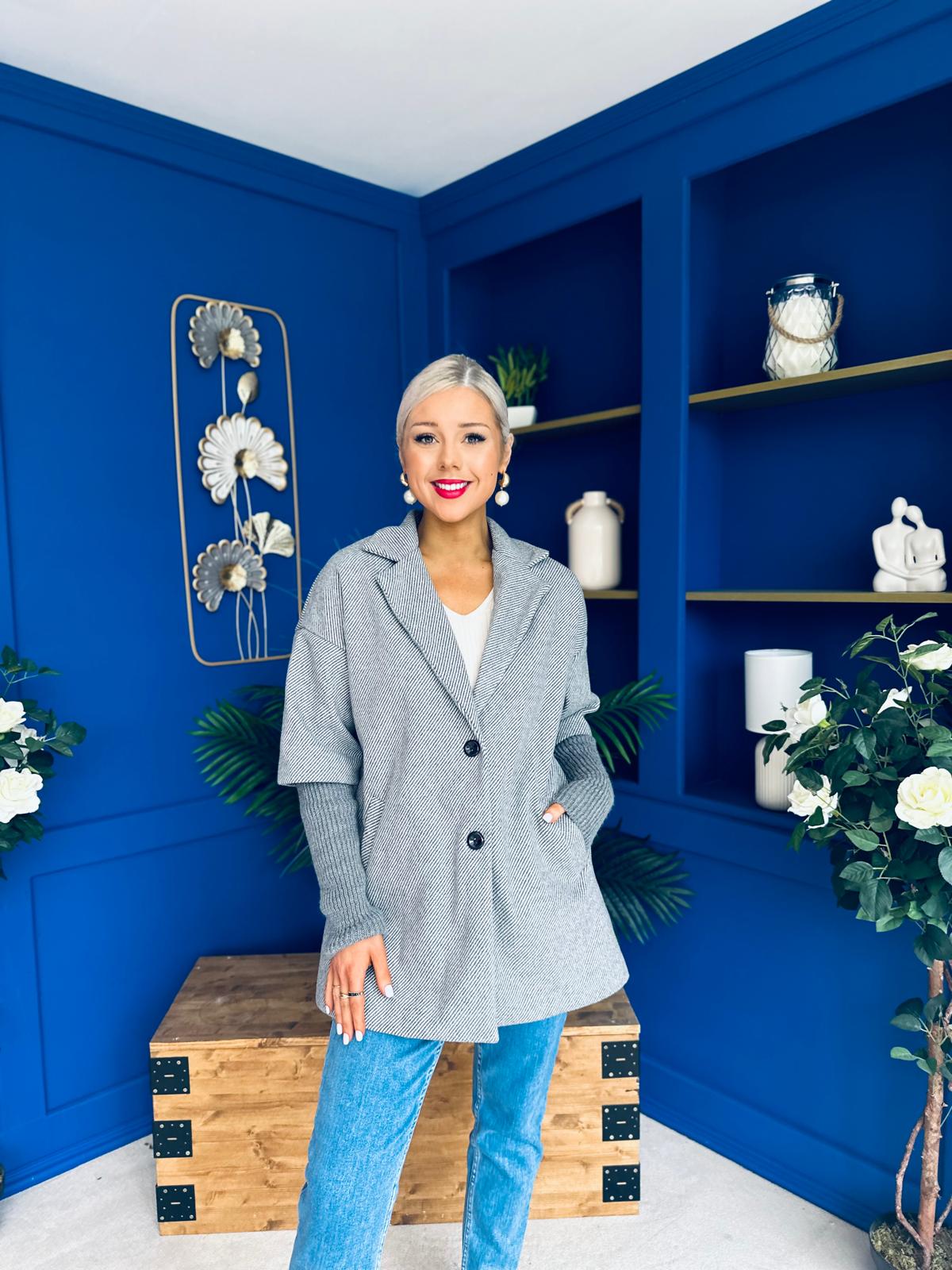 Collette Detailed Coat Grey