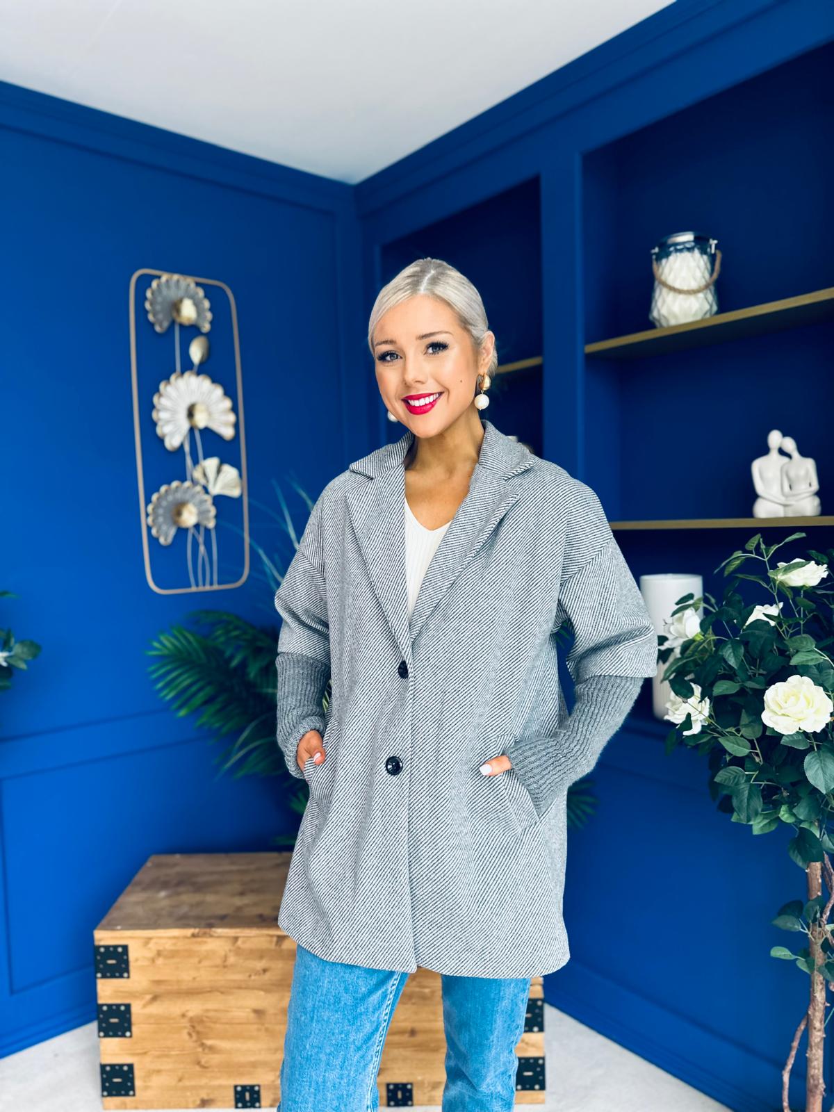 Collette Detailed Coat Grey