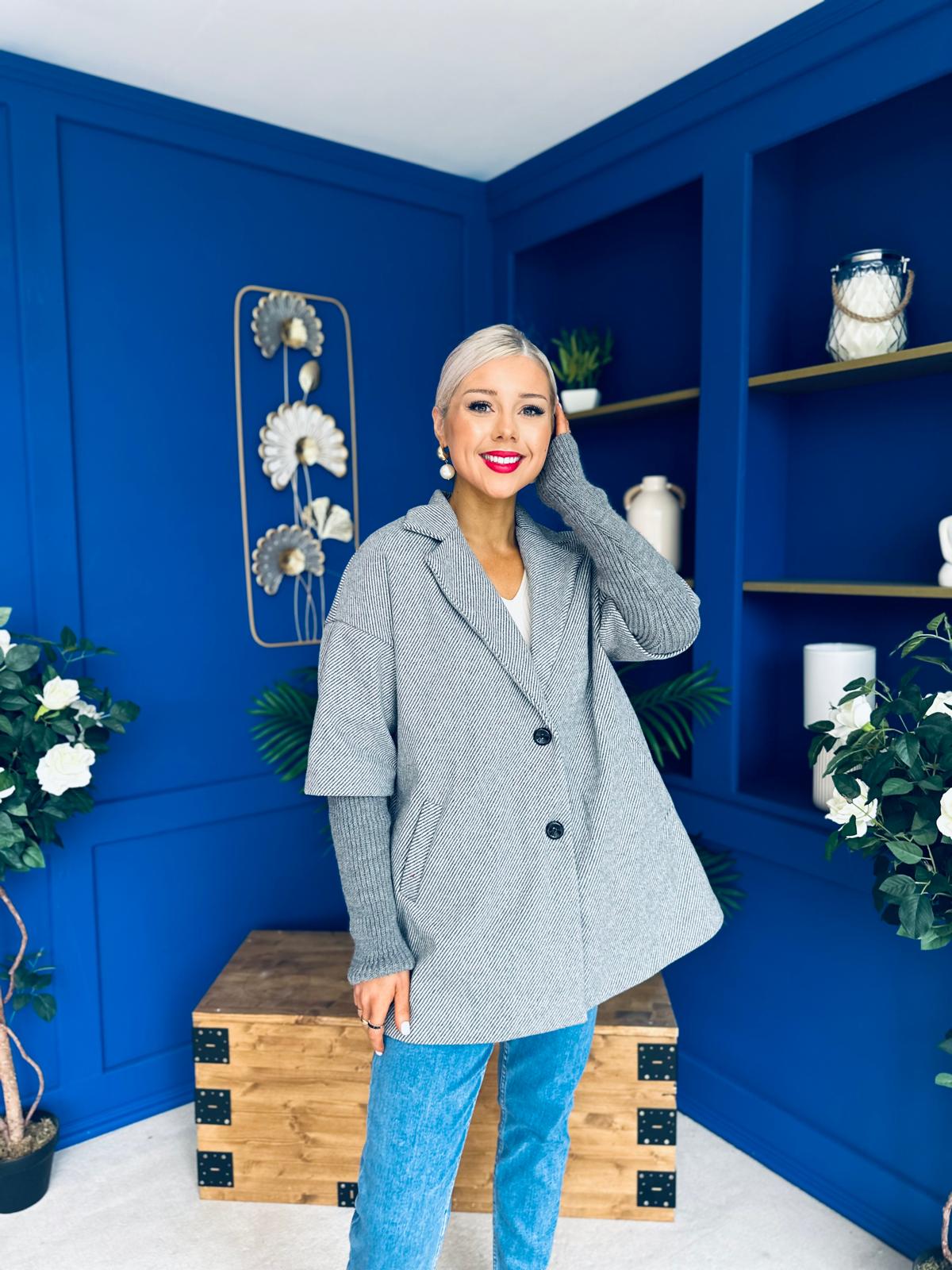 Collette Detailed Coat Grey