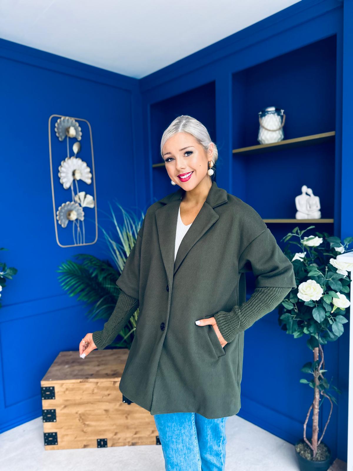 Collette Detailed Coat Khaki