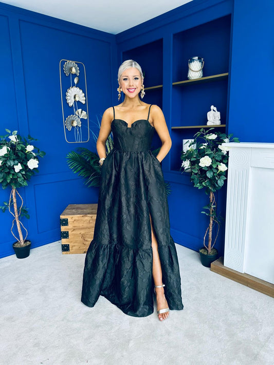 Jacinta Detailed Occasion Dress Black