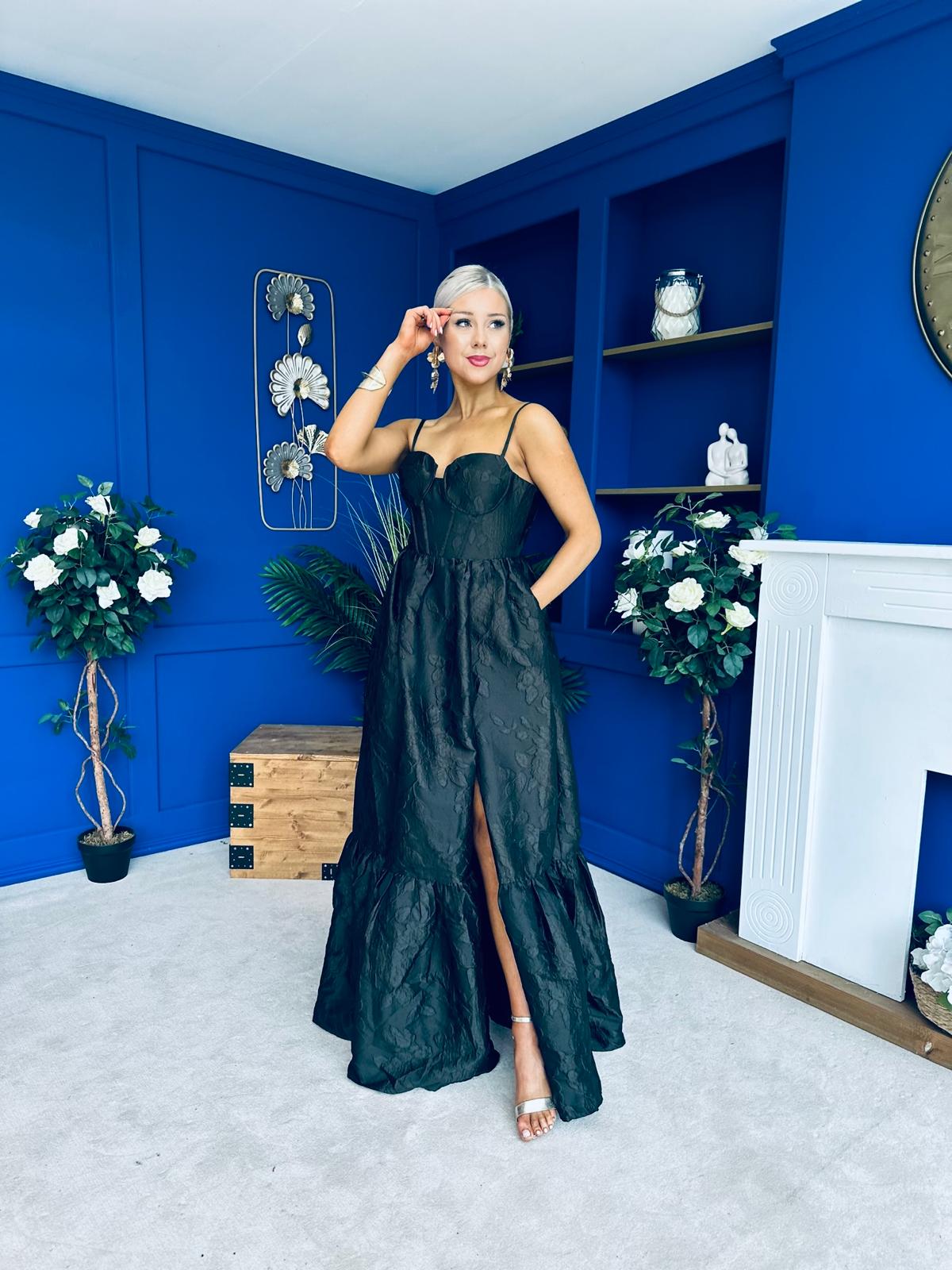 Jacinta Detailed Occasion Dress Black