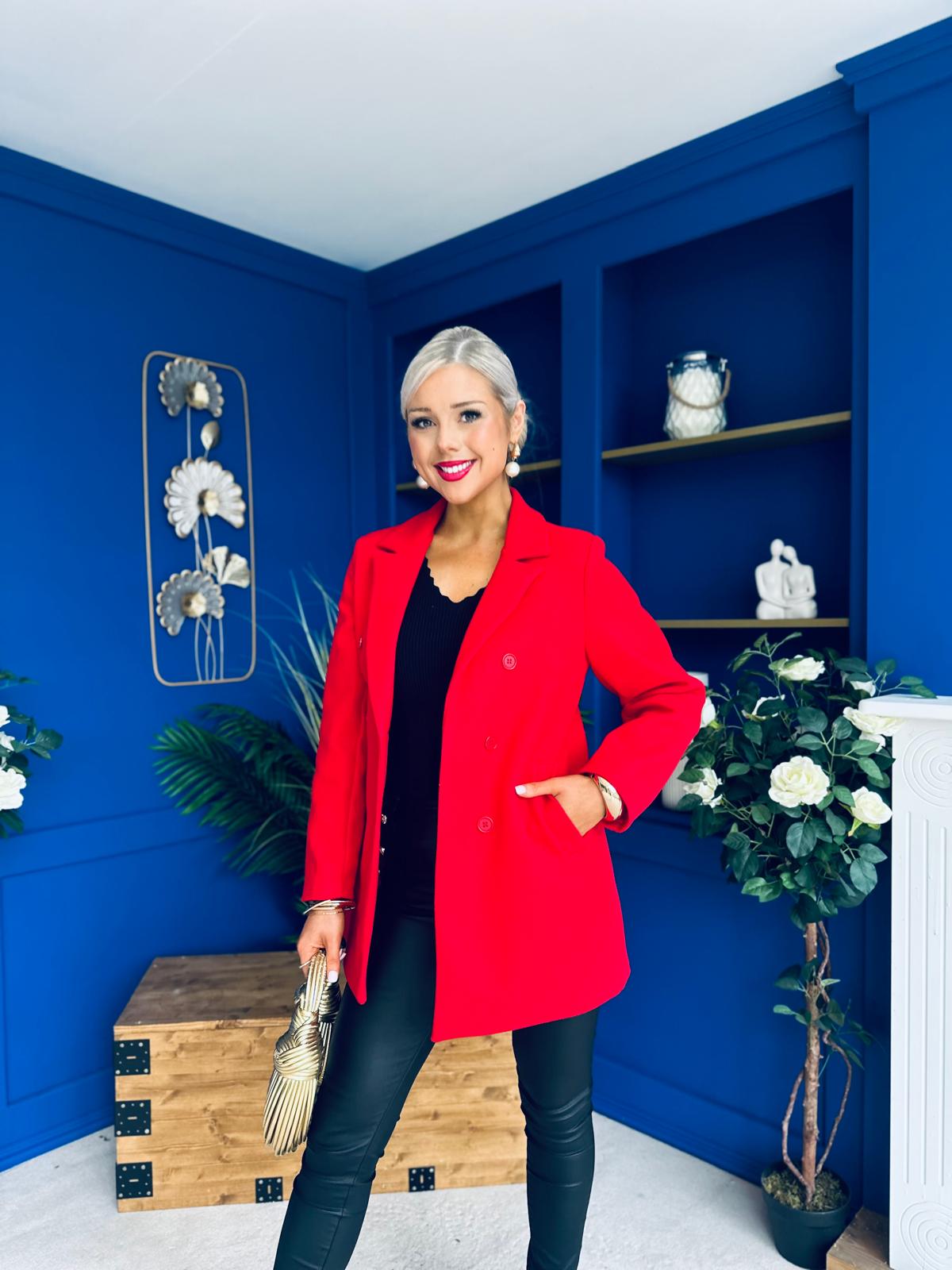 Miriam Double Breasted Jacket Red