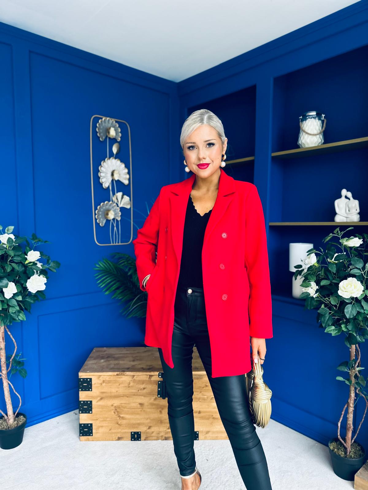 Miriam Double Breasted Jacket Red