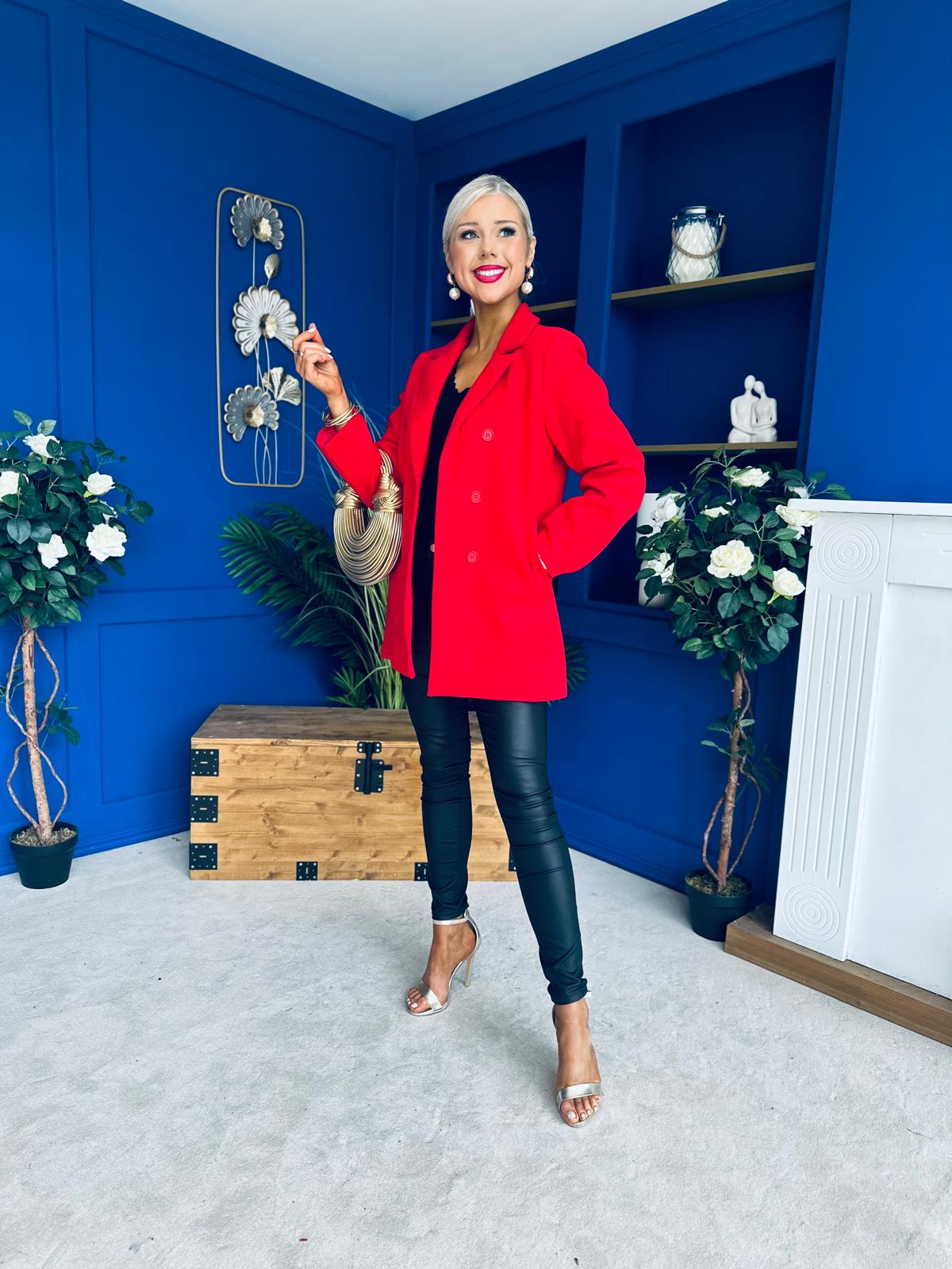 Miriam Double Breasted Jacket Red
