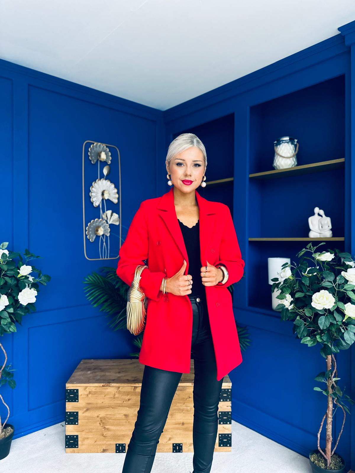 Miriam Double Breasted Jacket Red