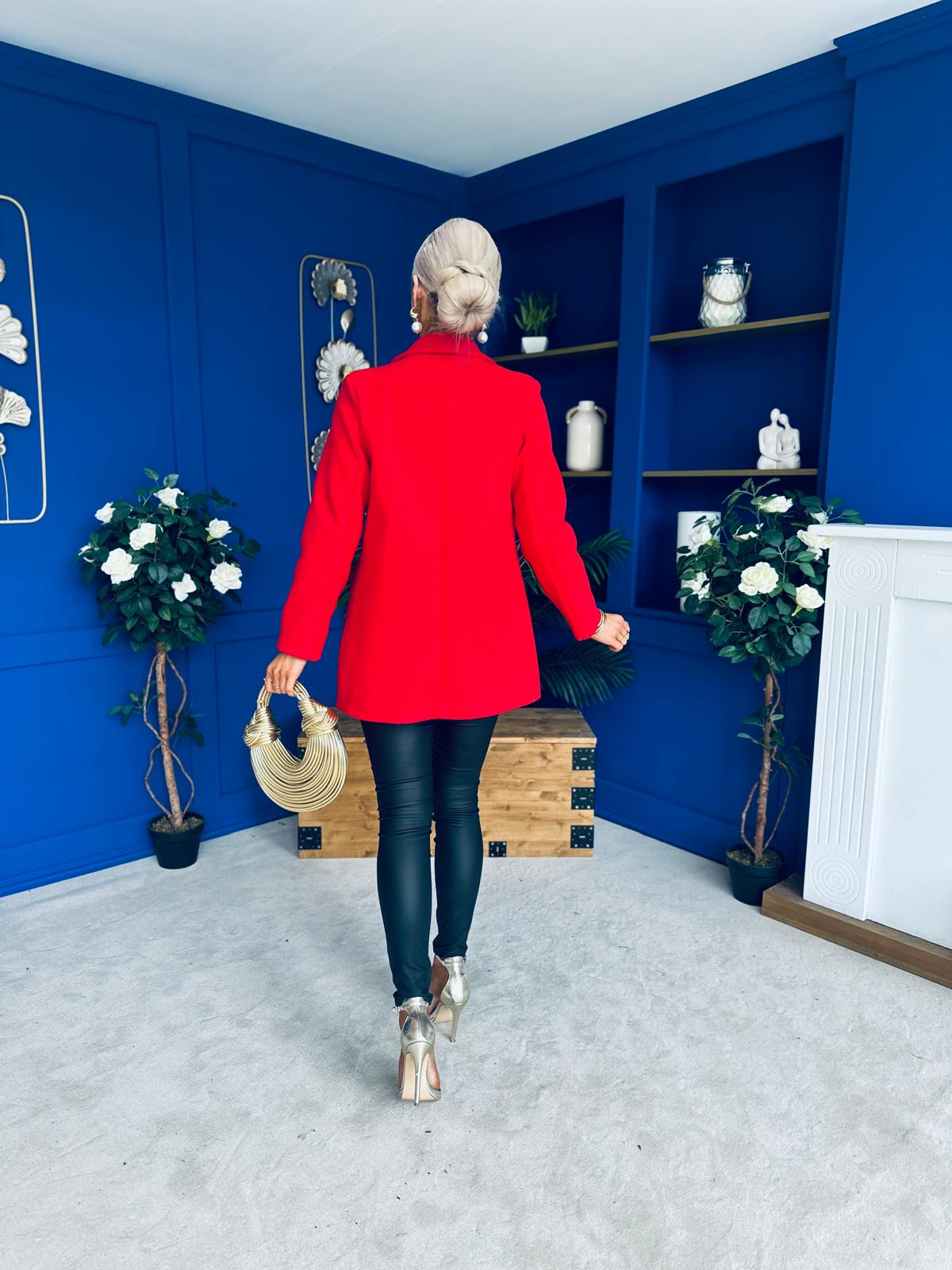 Miriam Double Breasted Jacket Red