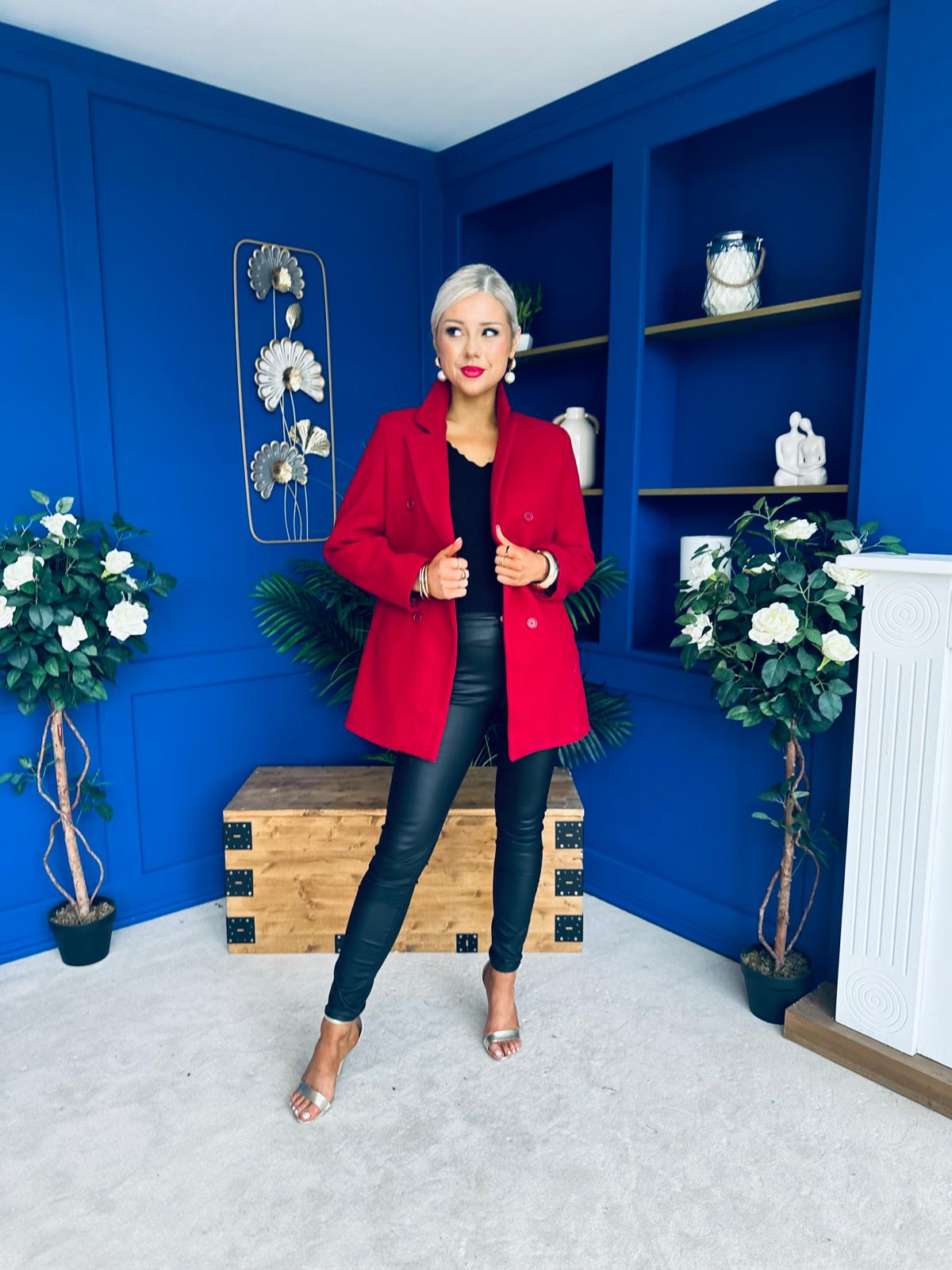 Miriam Double Breasted Jacket Wine