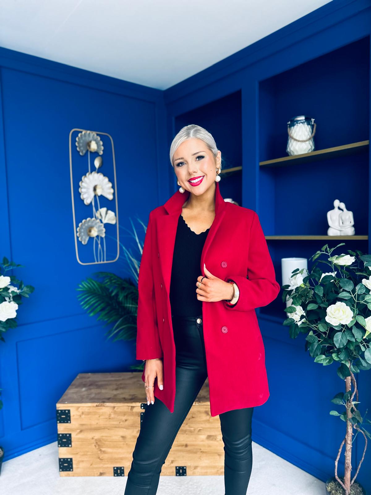 Miriam Double Breasted Jacket Wine