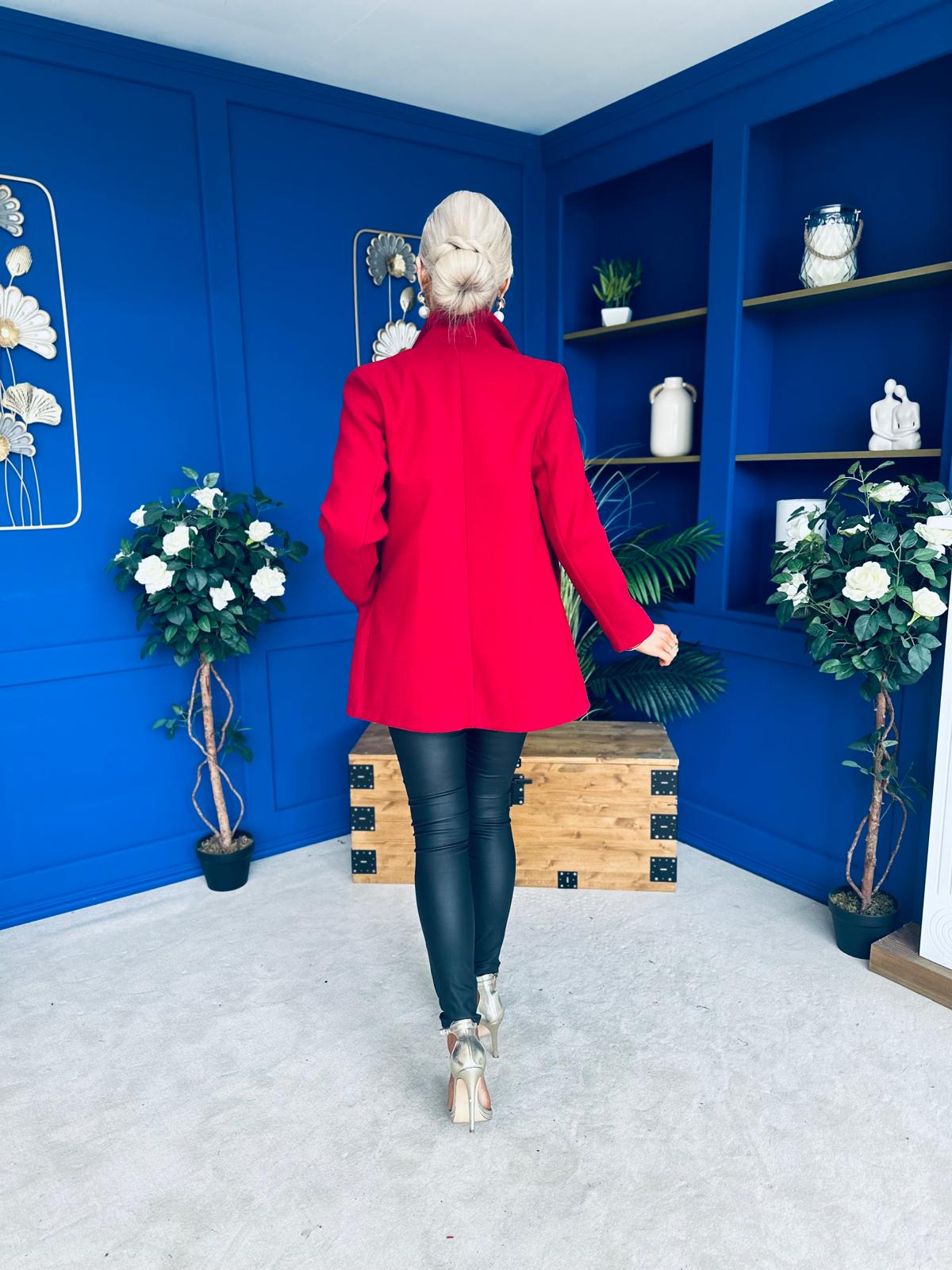 Miriam Double Breasted Jacket Wine