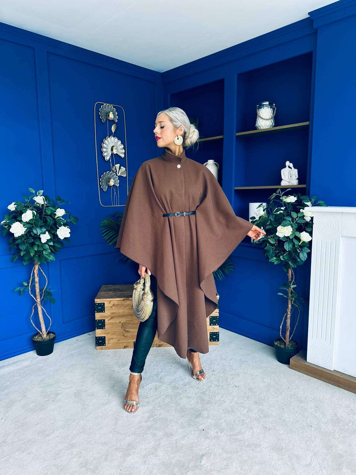 Phoebe Belted Longline Cape Coco