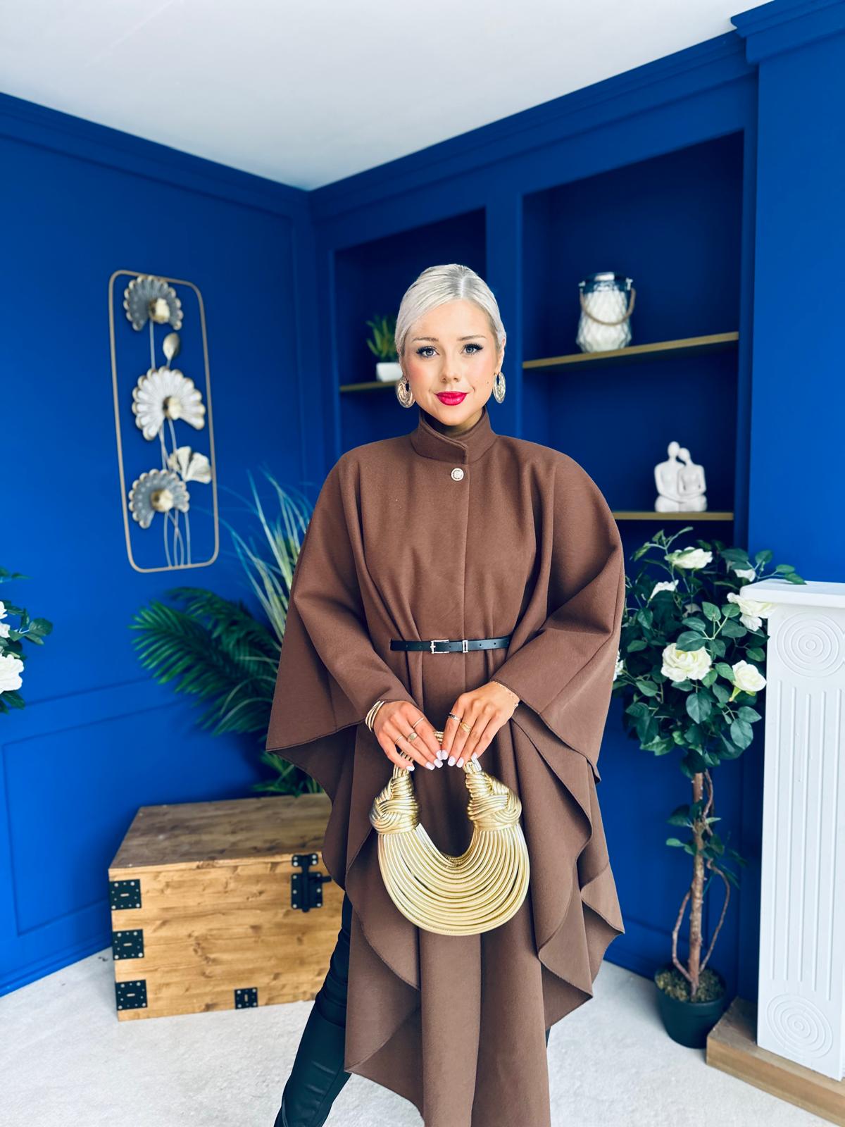 Phoebe Belted Longline Cape Coco