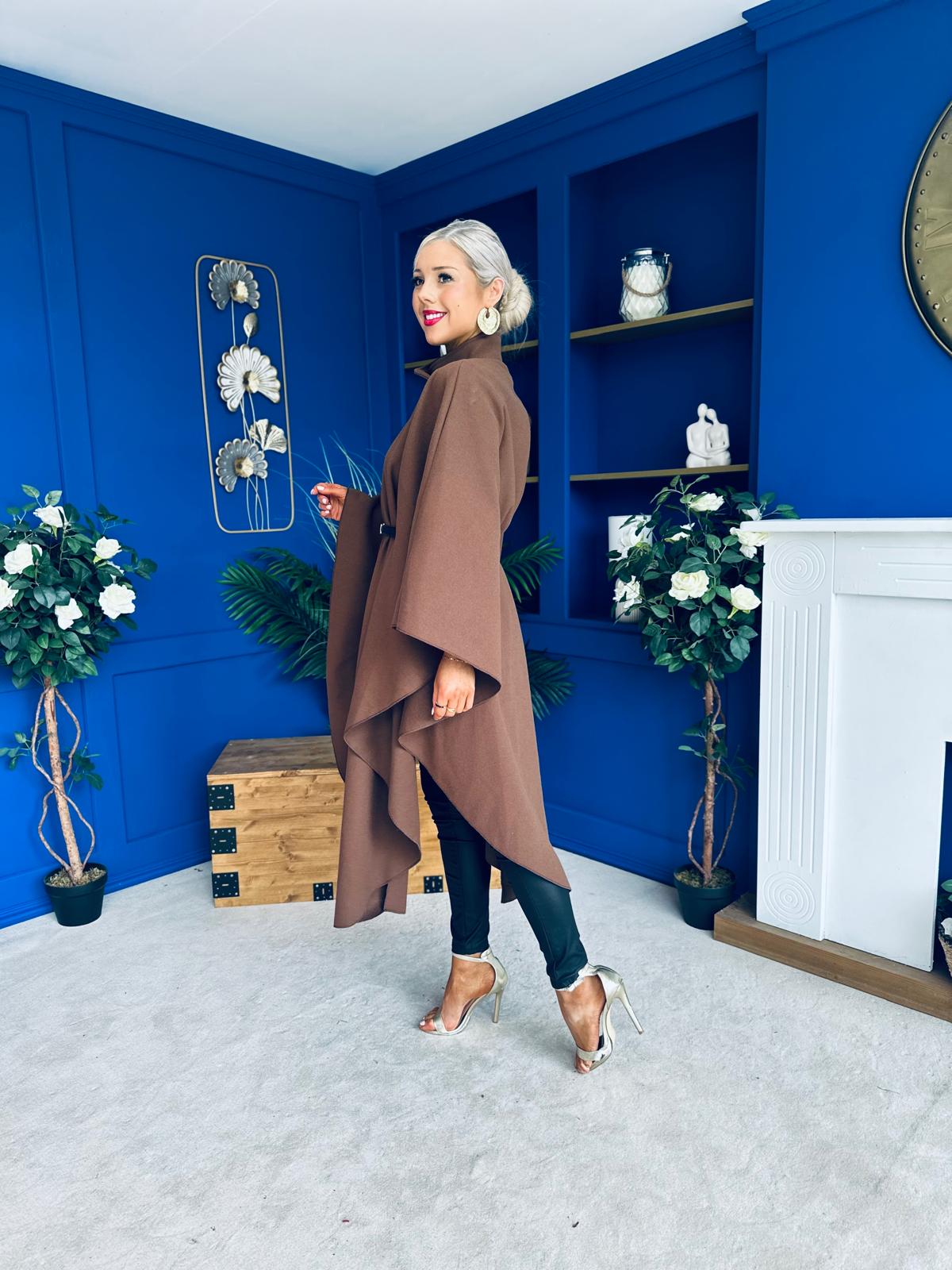 Phoebe Belted Longline Cape Coco