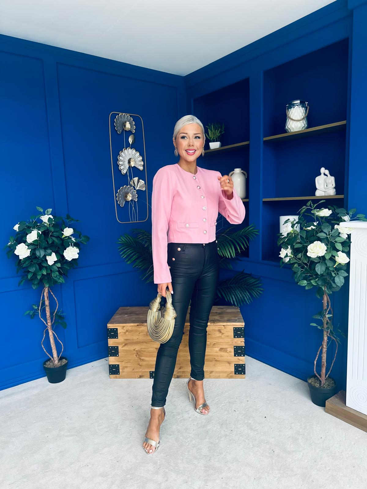 Thelma Military Style Jacket Pink