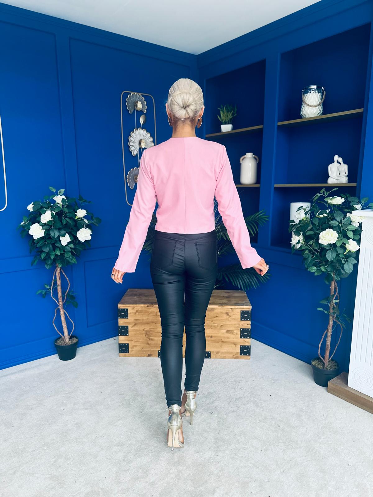 Thelma Military Style Jacket Pink