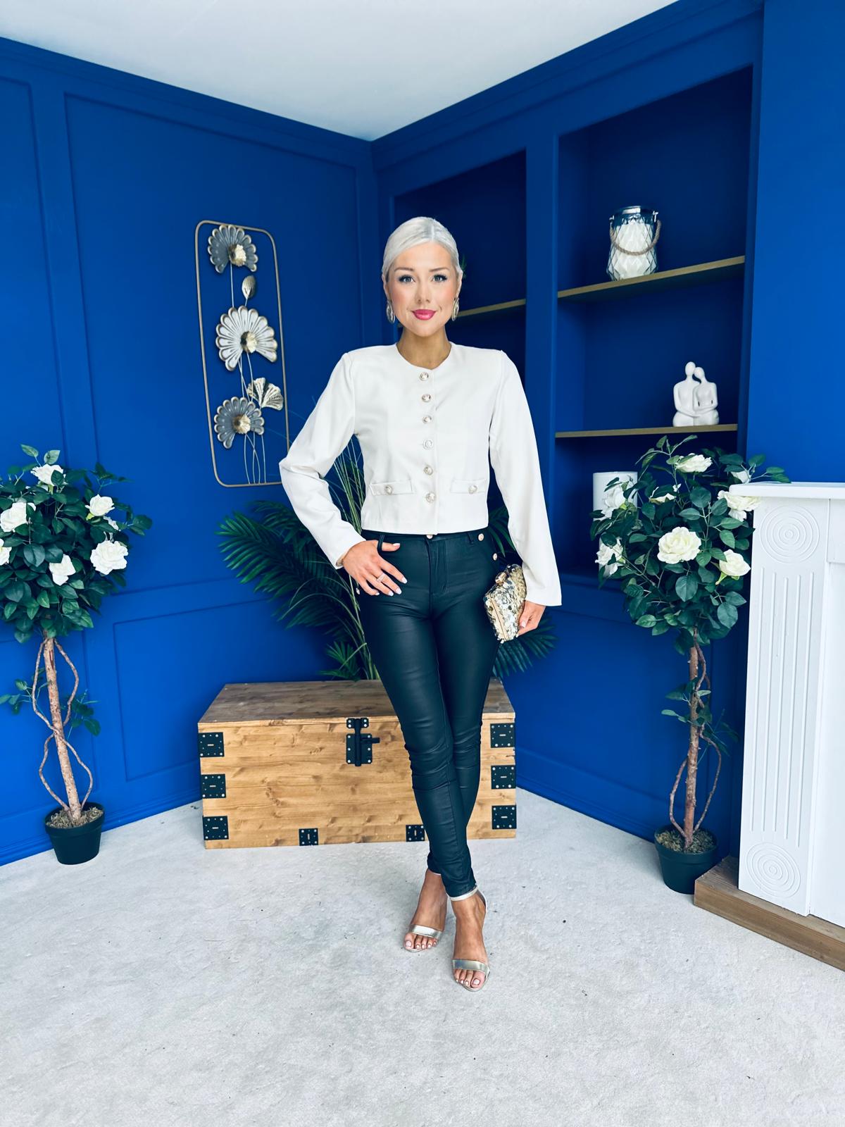 Thelma Military Style Jacket Cream