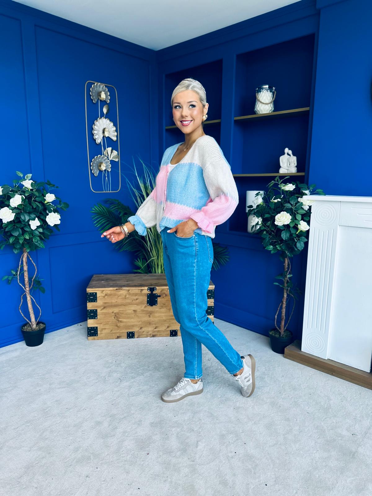 Laura Chunky Knit Cardi Blue