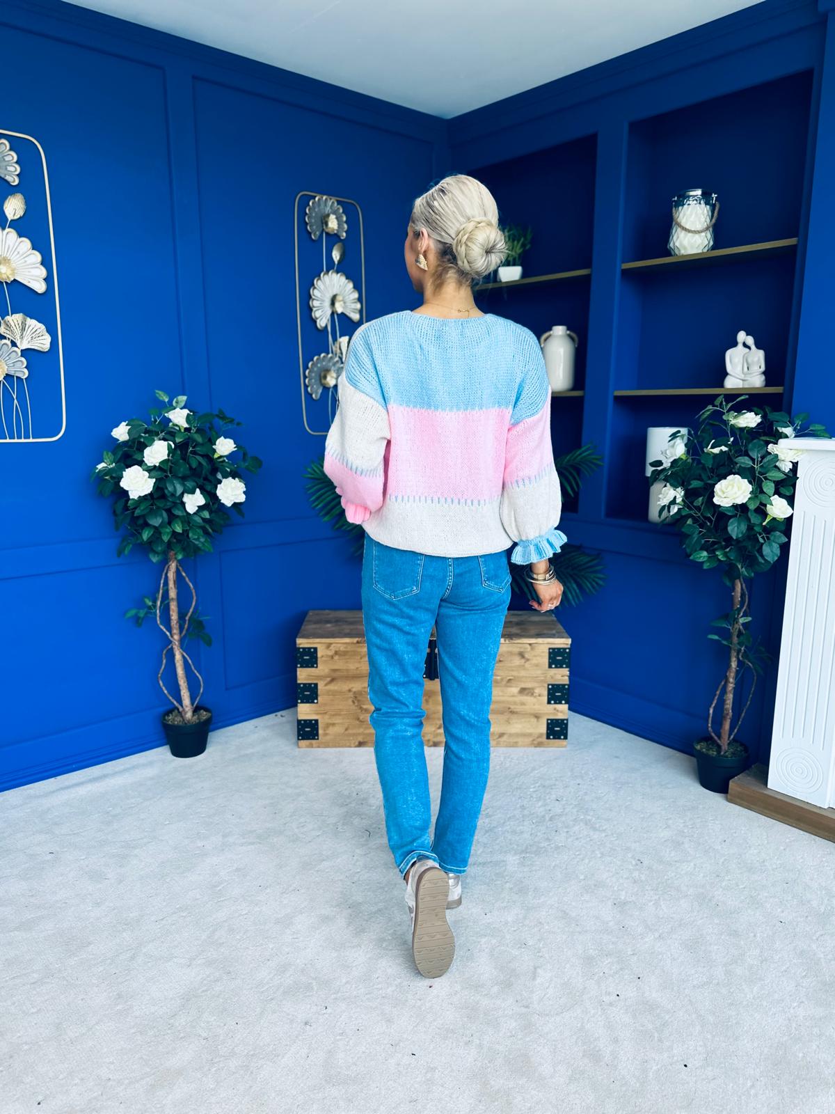 Laura Chunky Knit Cardi Blue