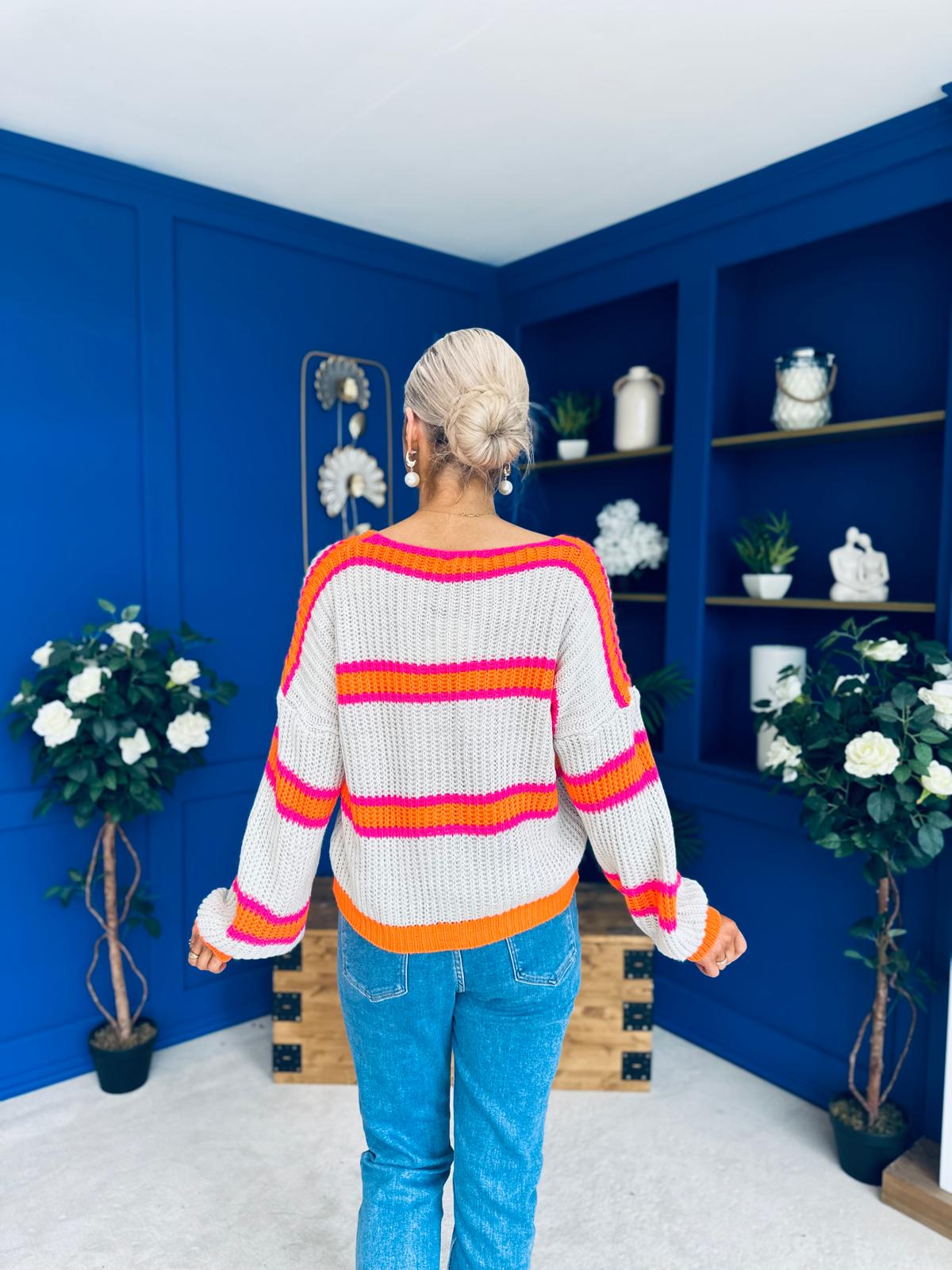 Mallory Chunky Knit Cardi Orange