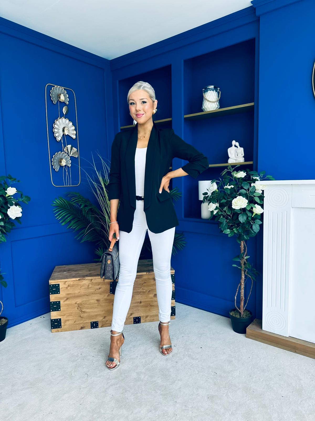 Evelyn Detailed Blazer Black