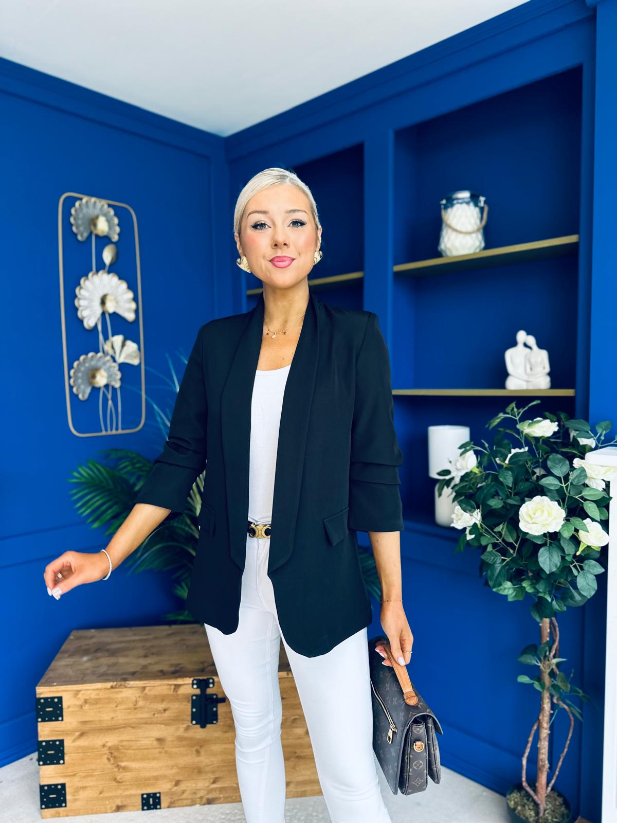 Evelyn Detailed Blazer Black