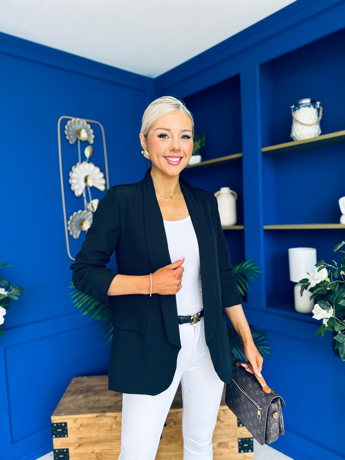Evelyn Detailed Blazer Black