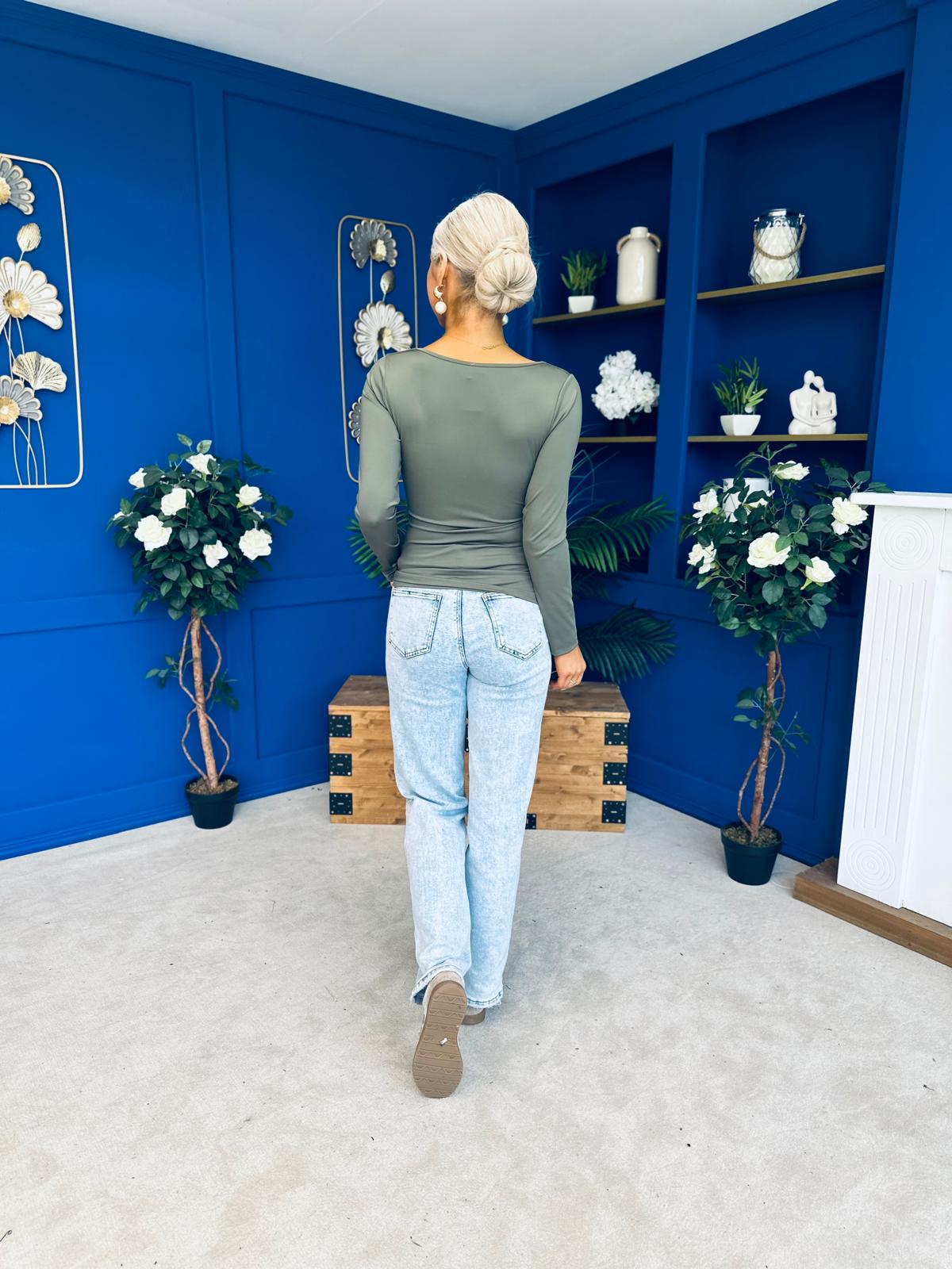 Niamh Long Sleeve Top Khaki