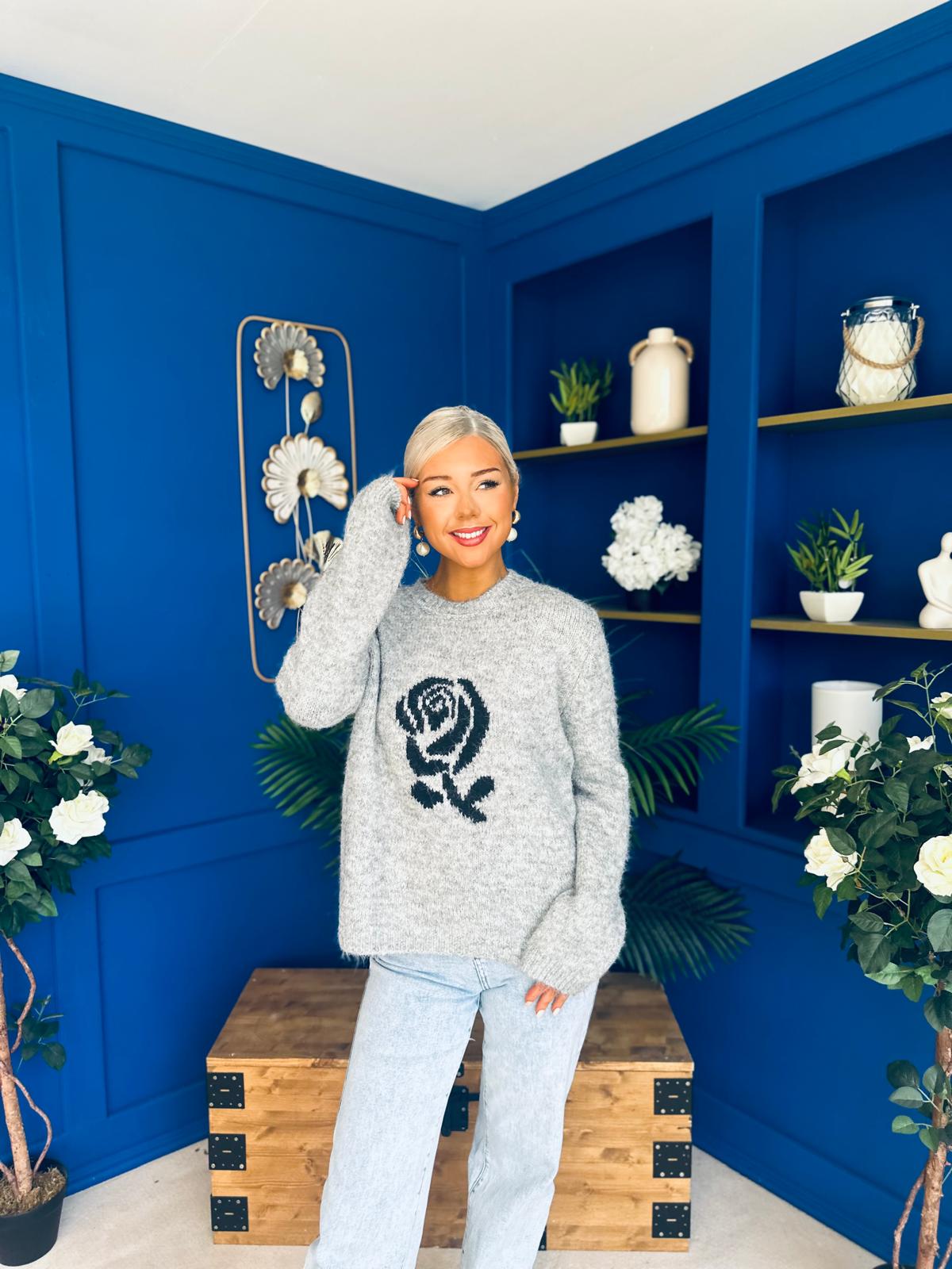 Rosie Chunky Knit Jumper Grey