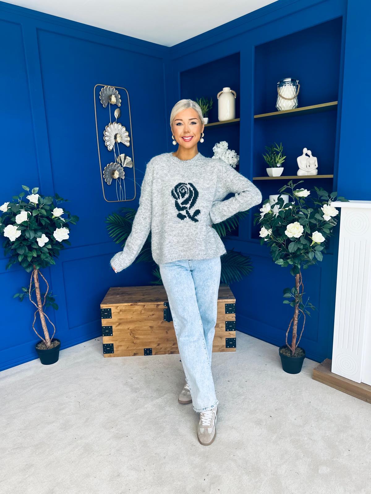 Rosie Chunky Knit Jumper Grey