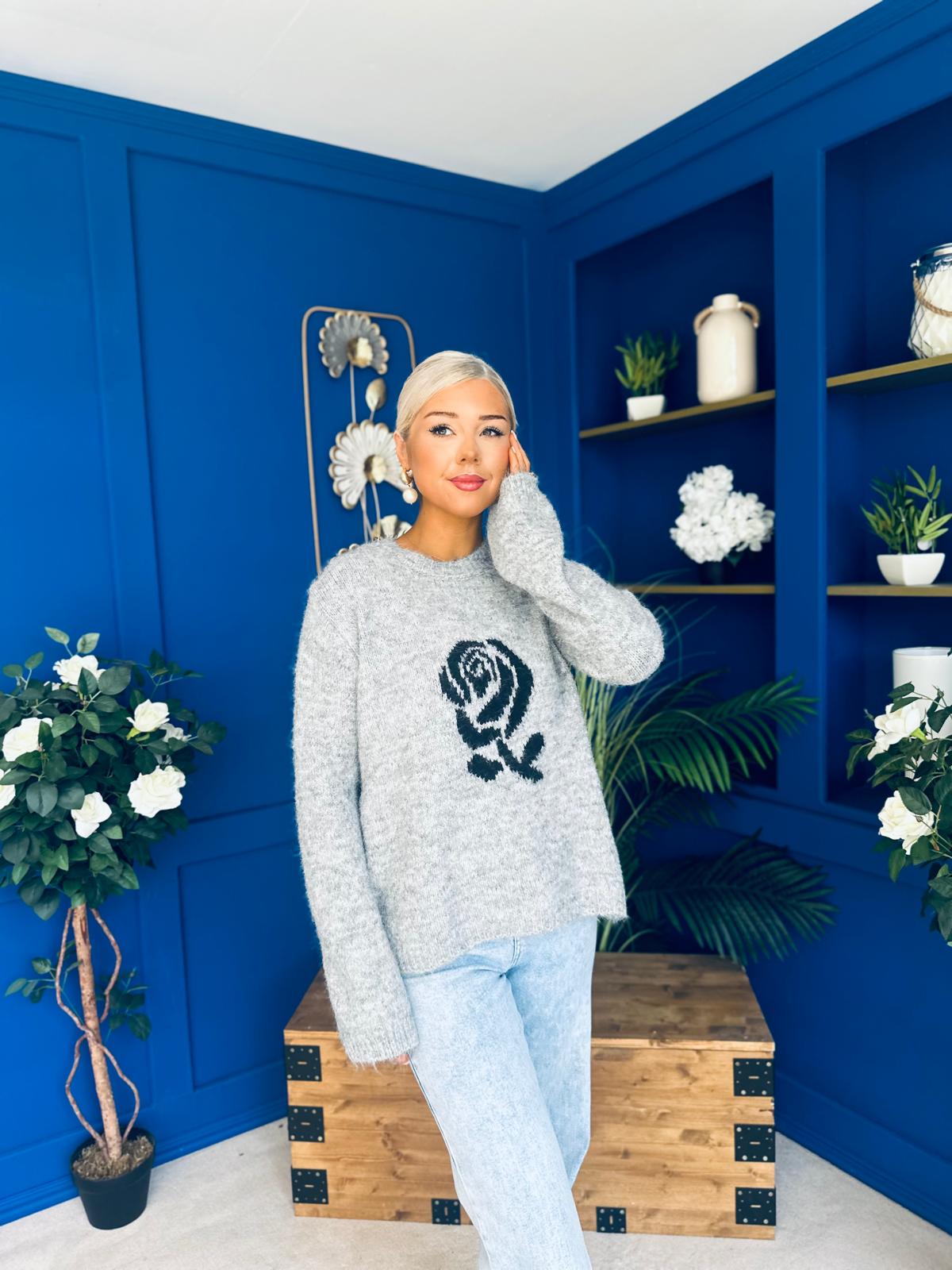 Rosie Chunky Knit Jumper Grey