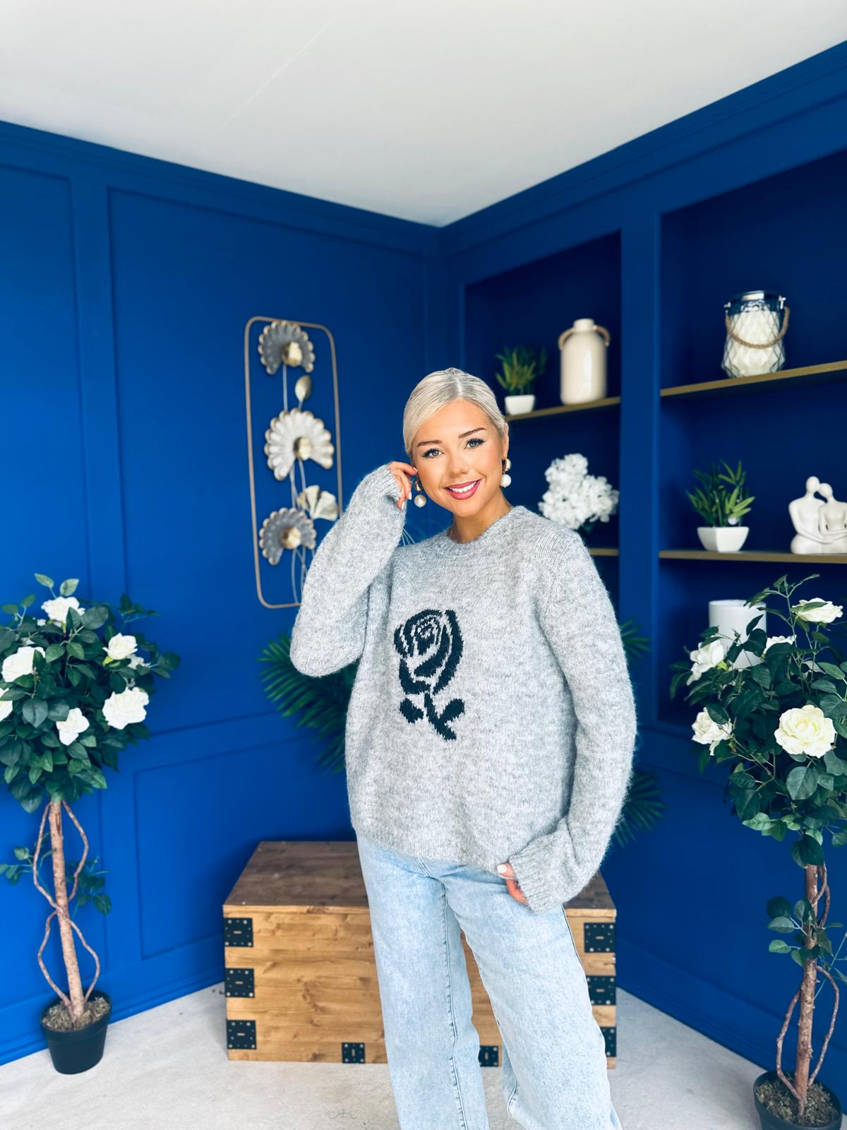Rosie Chunky Knit Jumper Grey