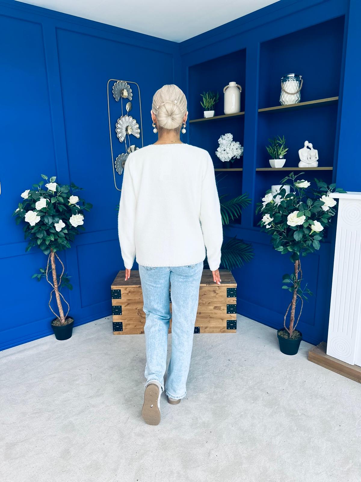 Miriam Detailed Cardi Cream