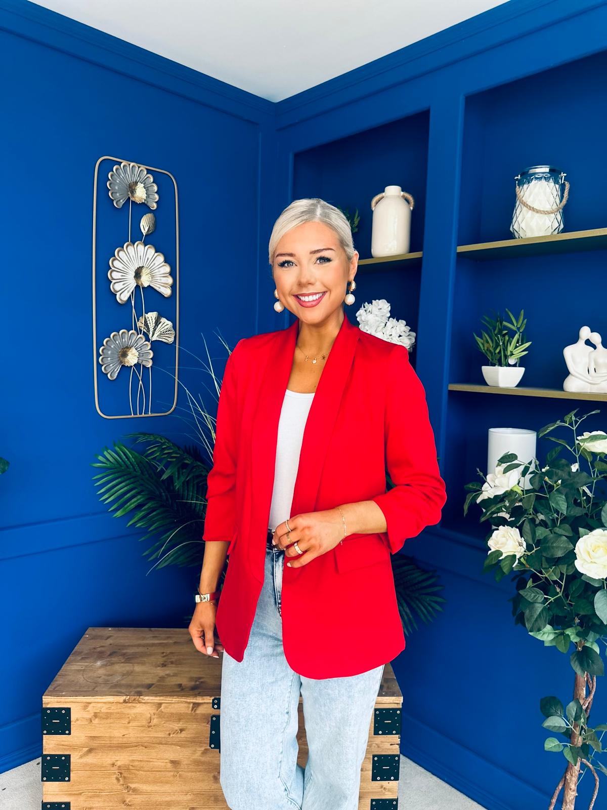 Lydia Detailed Blazer Red