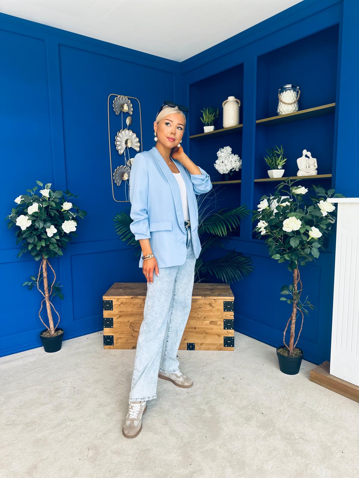Lydia Detailed Blazer Pwr Blue