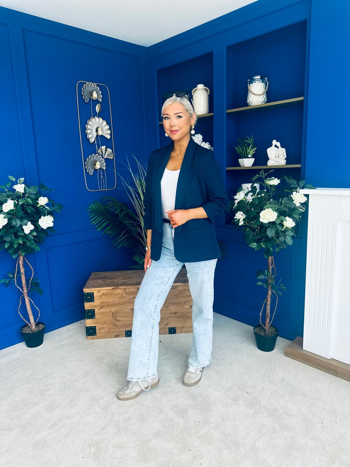 Lydia Detailed Blazer Navy