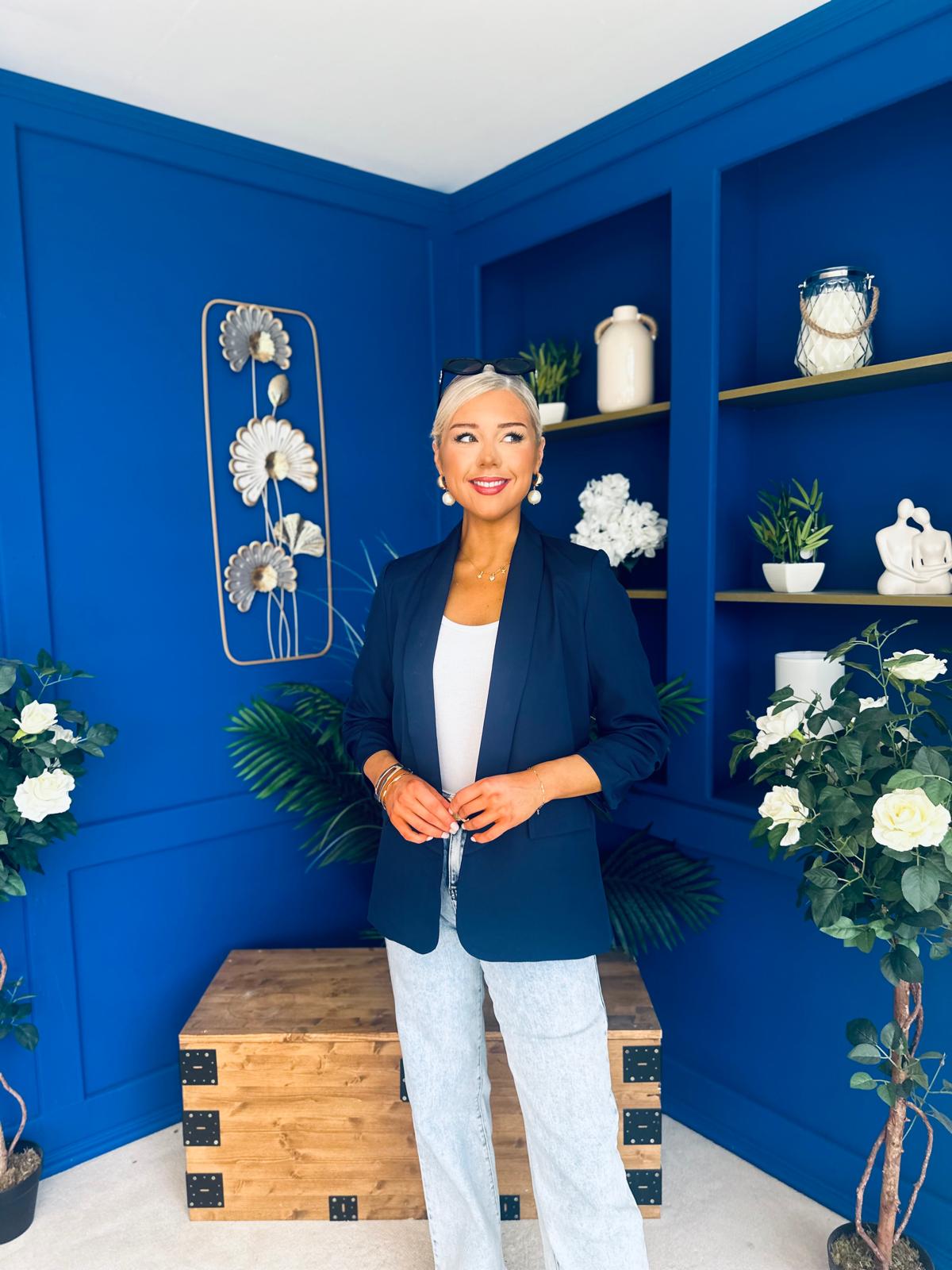Lydia Detailed Blazer Navy