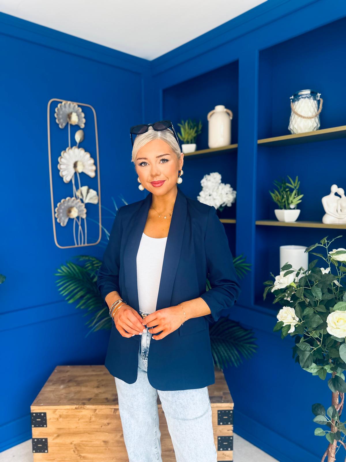 Lydia Detailed Blazer Navy