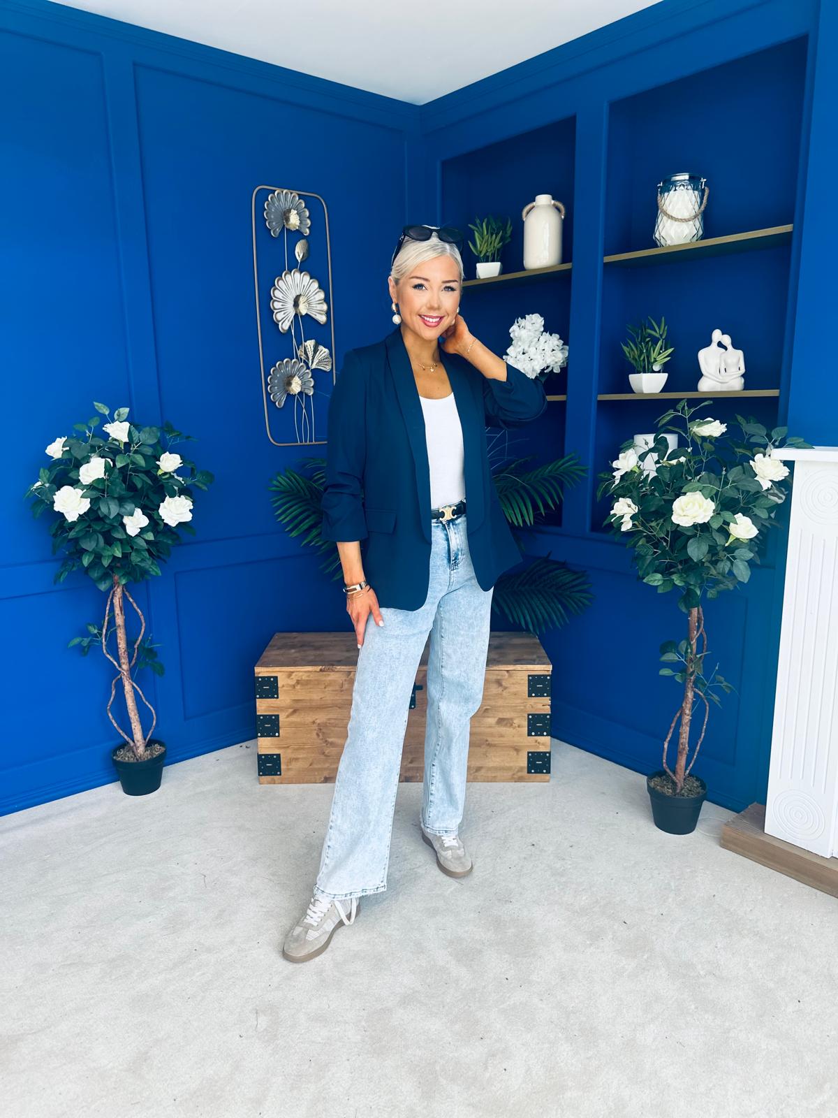 Lydia Detailed Blazer Navy