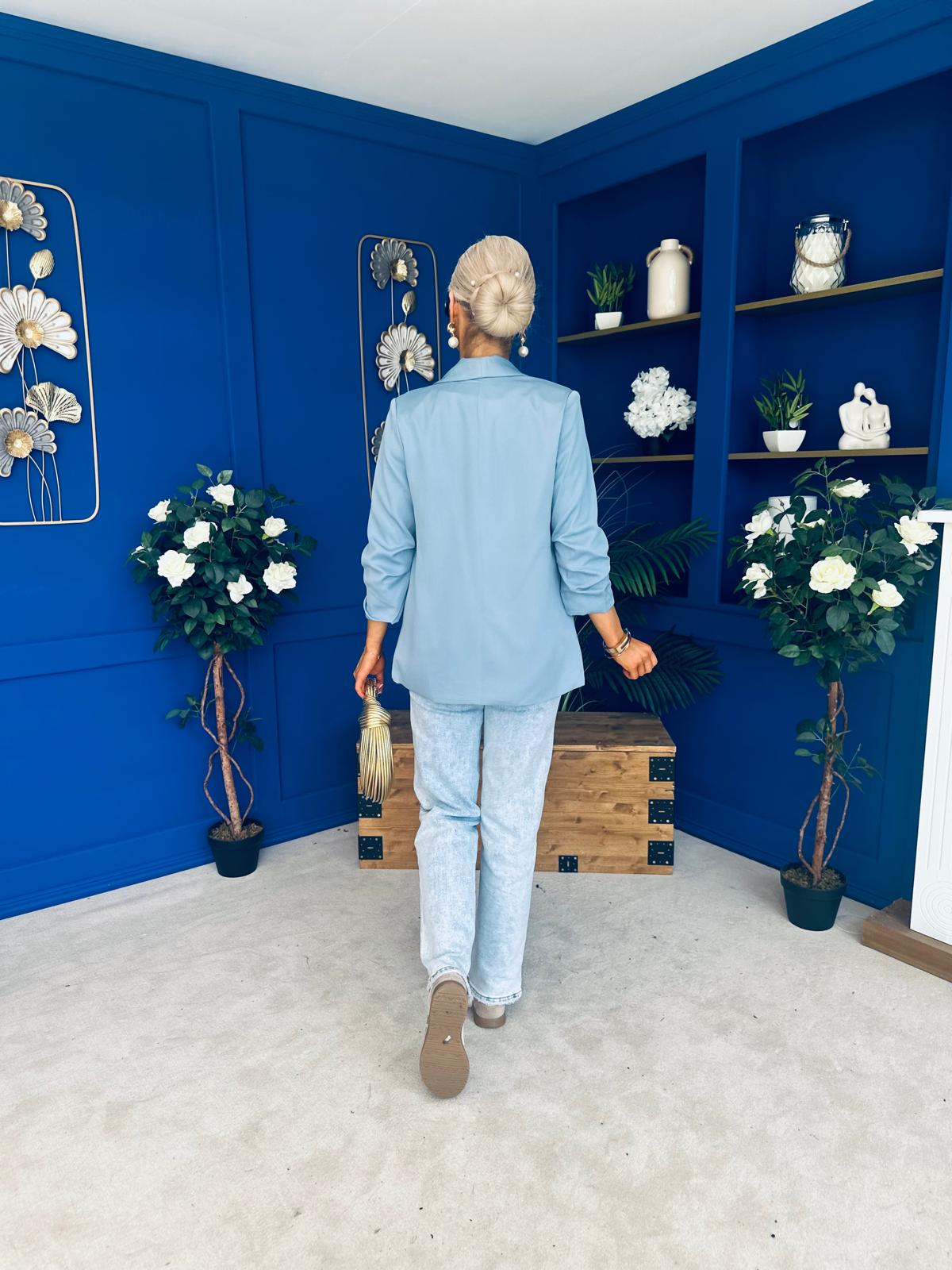 Lydia Detailed Blazer Duck Egg