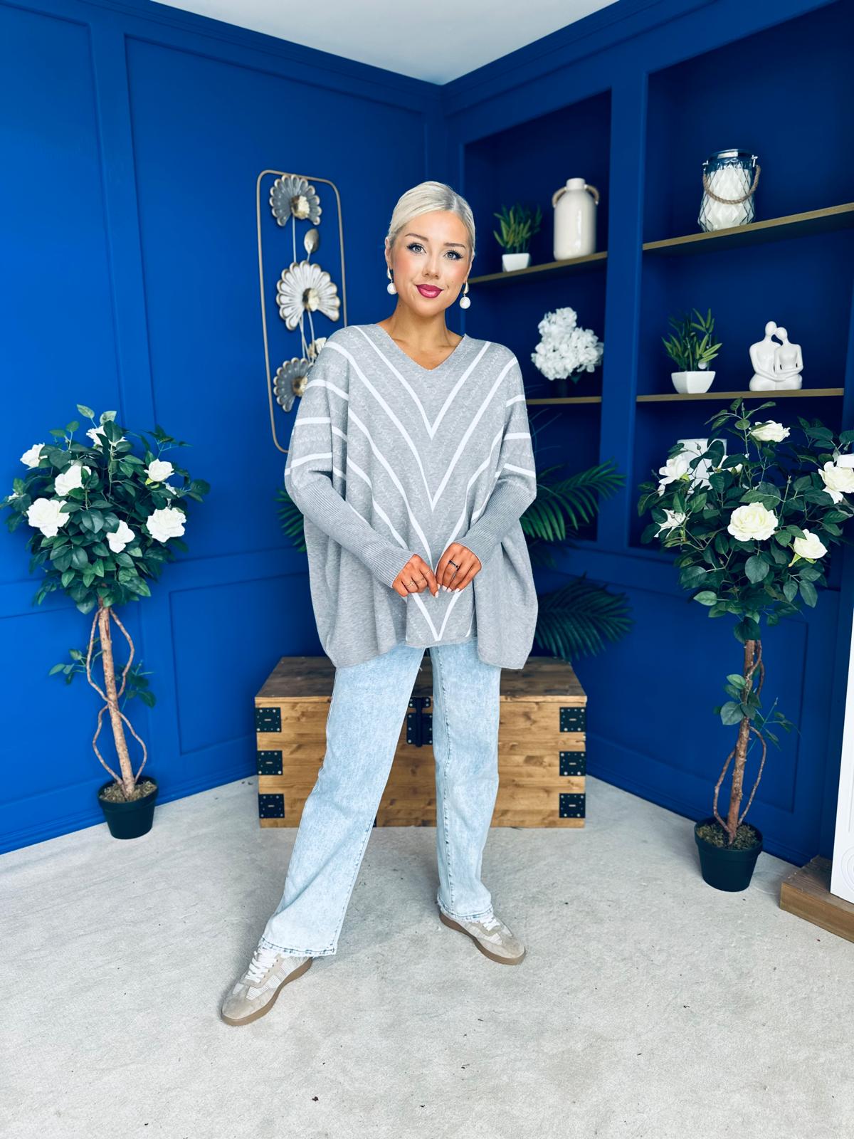 Cathy Detailed Jumper Grey