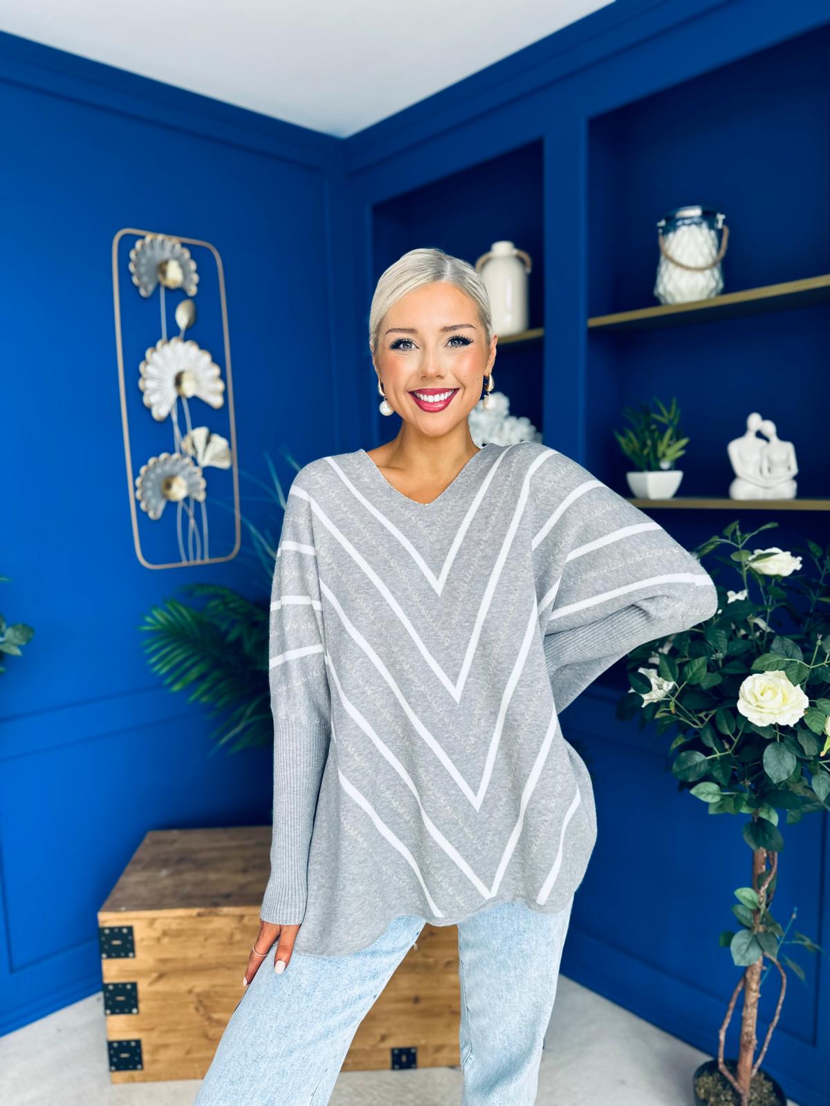 Cathy Detailed Jumper Grey